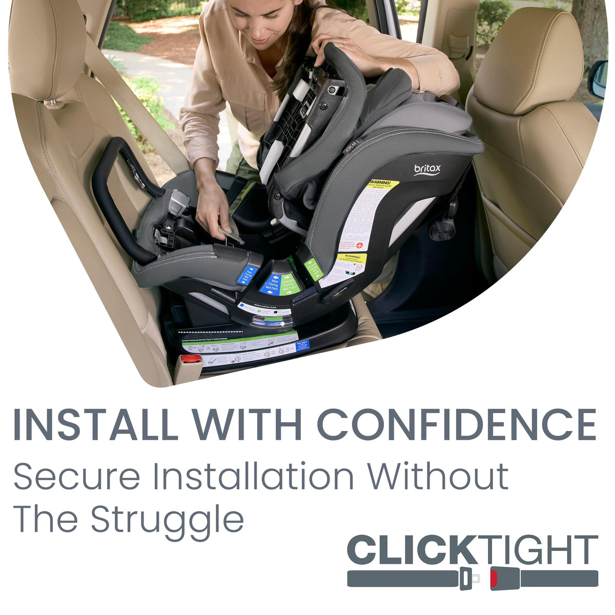 Asiento de Coche Convertible Britax Grafito Glaciar con Diseño Delgado y Tecnología ClickTight