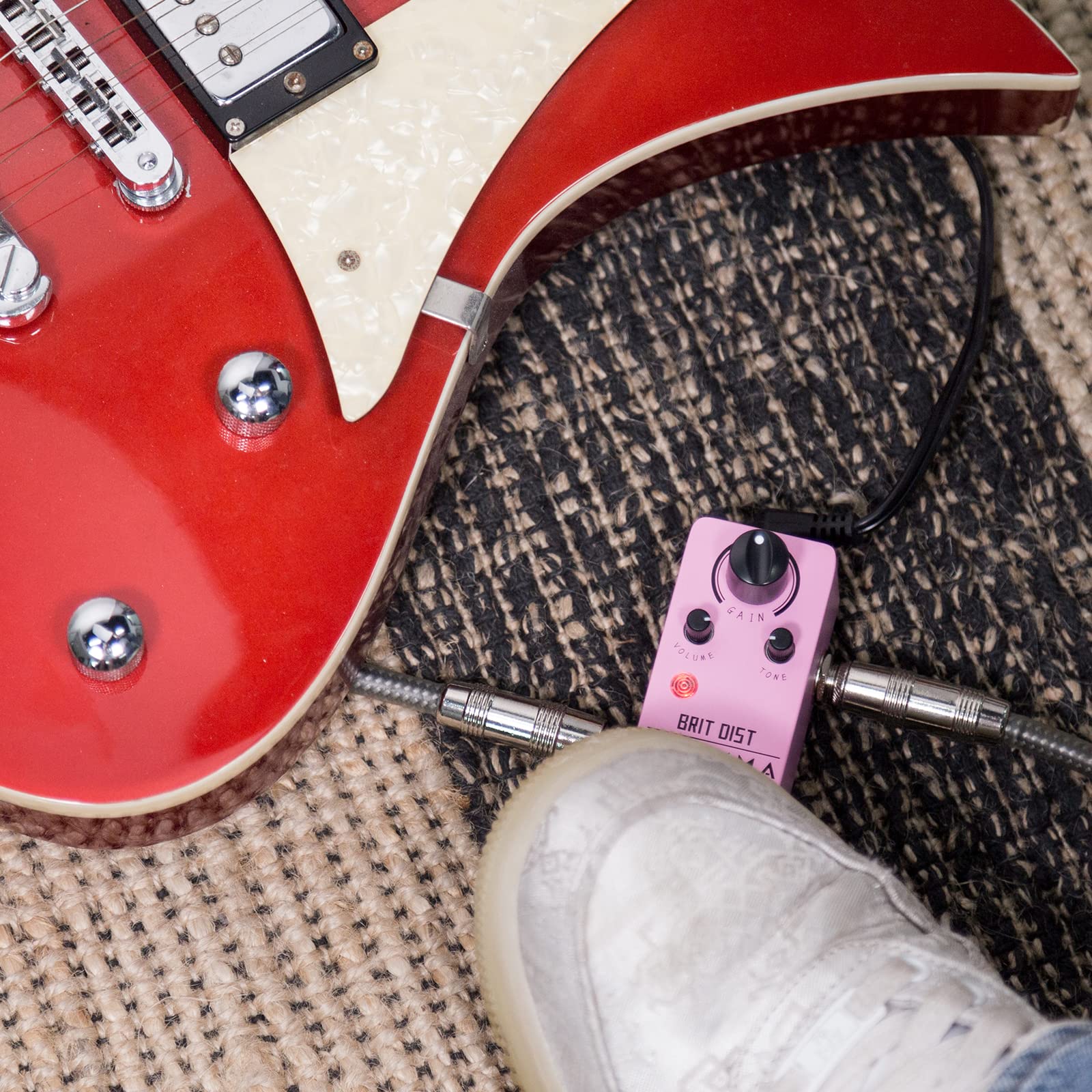 Pedal de Distorsión Flamma FC20 Alta Ganancia y Control Ajustable para Guitarra Eléctrica