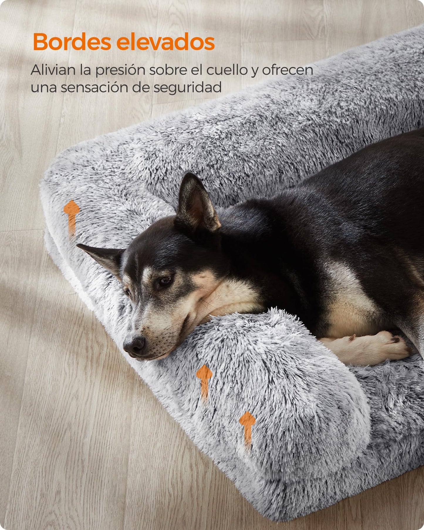 Cama para Perros Feandrea Gris Ombré con Funda Lavable y Extraíble para Mascotas Medianas y Grandes