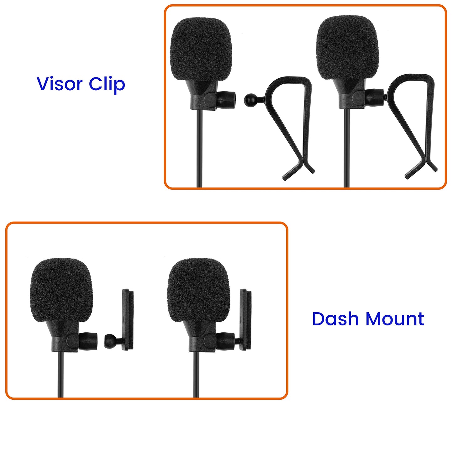 Micrófono de Coche Weishan 3,5 mm Repuesto para Stereo de Pioneer Kenwood Boss JVC Sony Jensen Alpine con Montaje