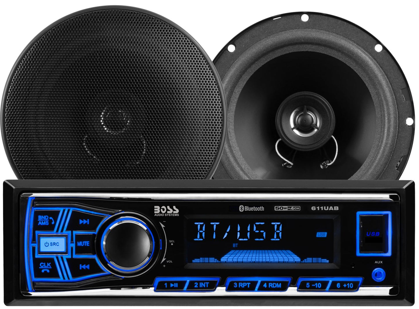 BOSS Audio 638BCK Single DIN Receiver with 2 6.5" Speakers