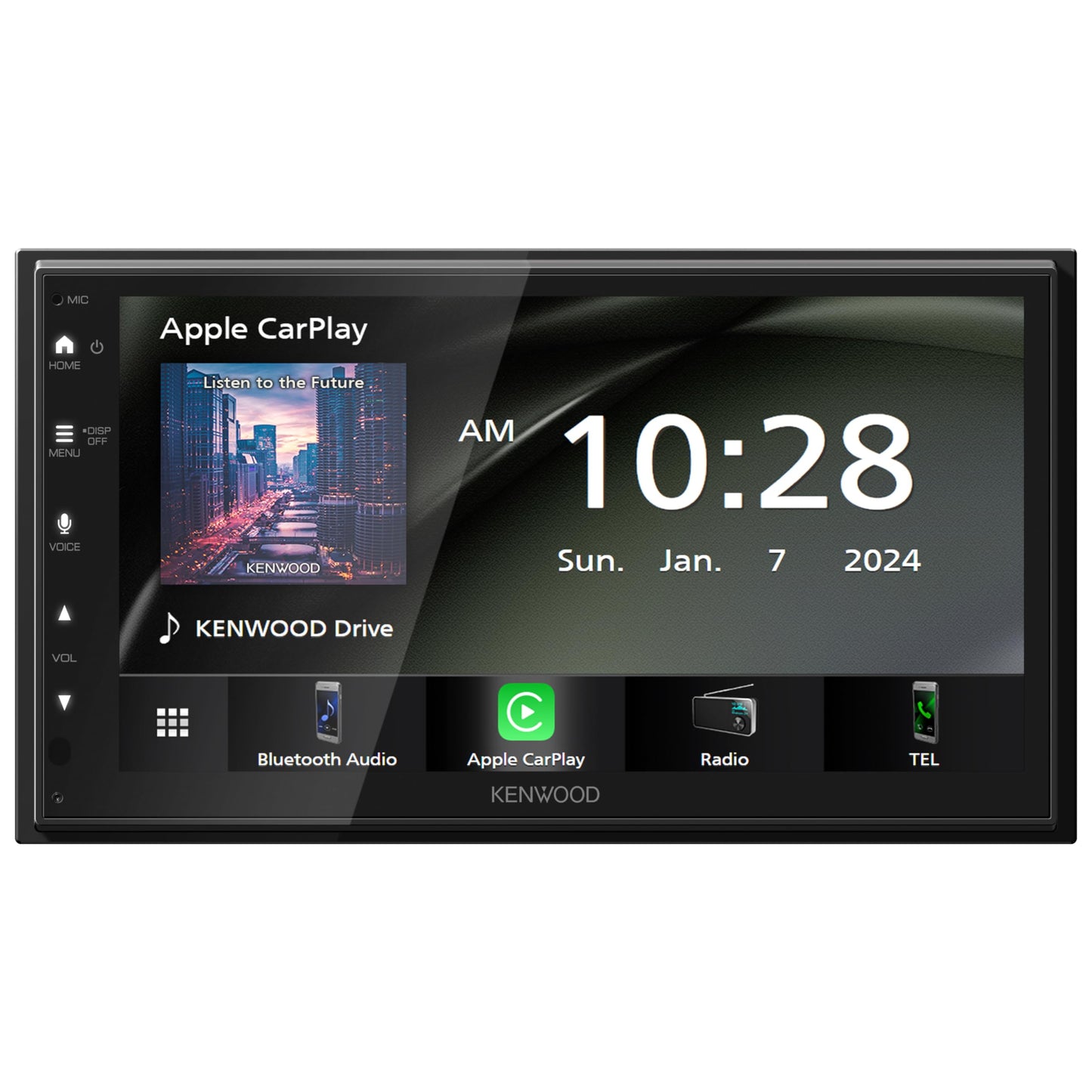 KENWOOD DMX4710S - Estéreo digital para coche (50 W x 6 Ch), compatible con Apple CarPlay y Android, unidad principal habilitada para Bluetooth con visualización LCD de 17.27 cm, visualización