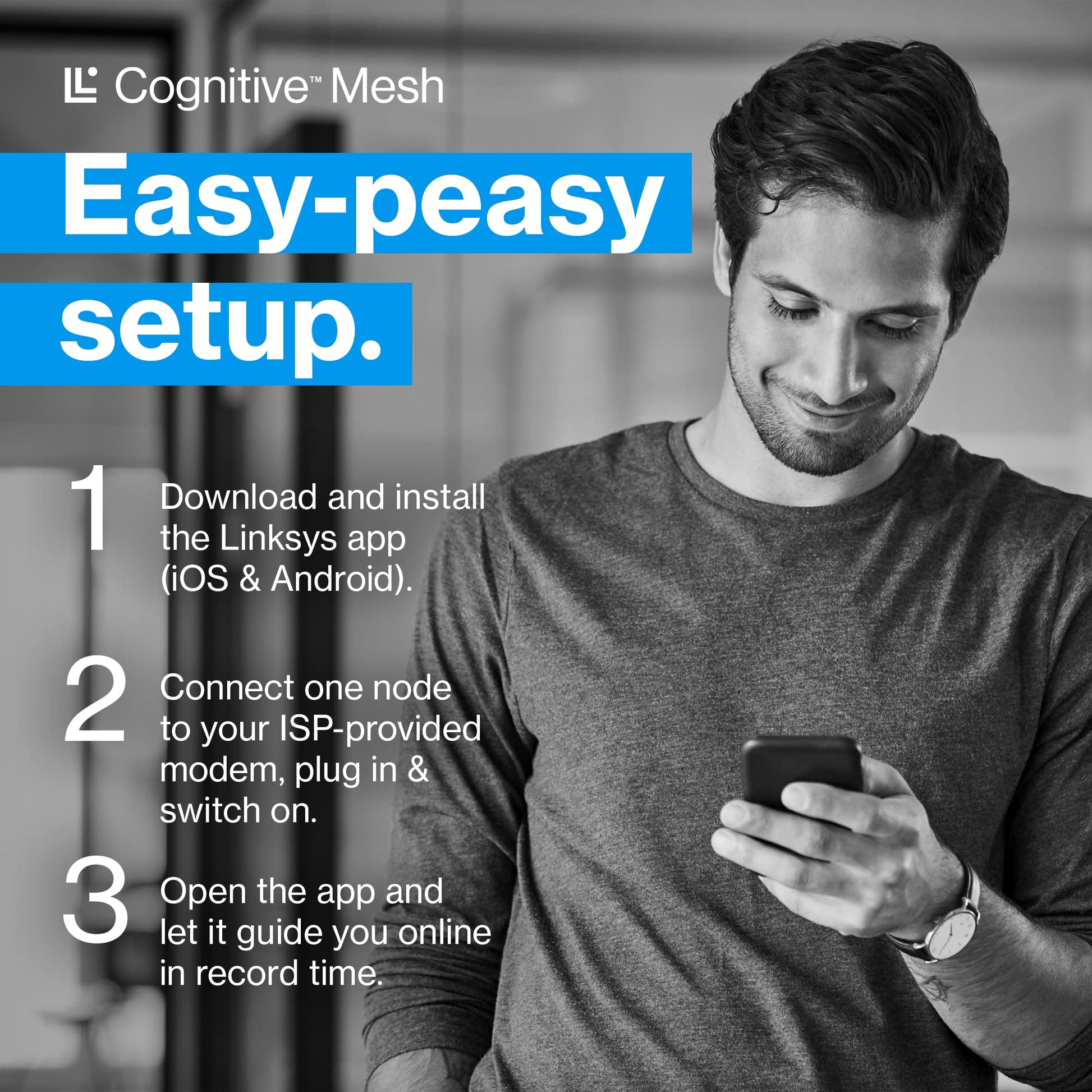 Linksys Velop Pro 6E WiFi Mesh System | Un enrutador de Malla cognitiva de Triple Banda con Velocidad de 5.4 Gbps (AXE5400) | Cobertura de hasta 3.000 pies Cuadrados | Conecta más de 200 Dispositivos