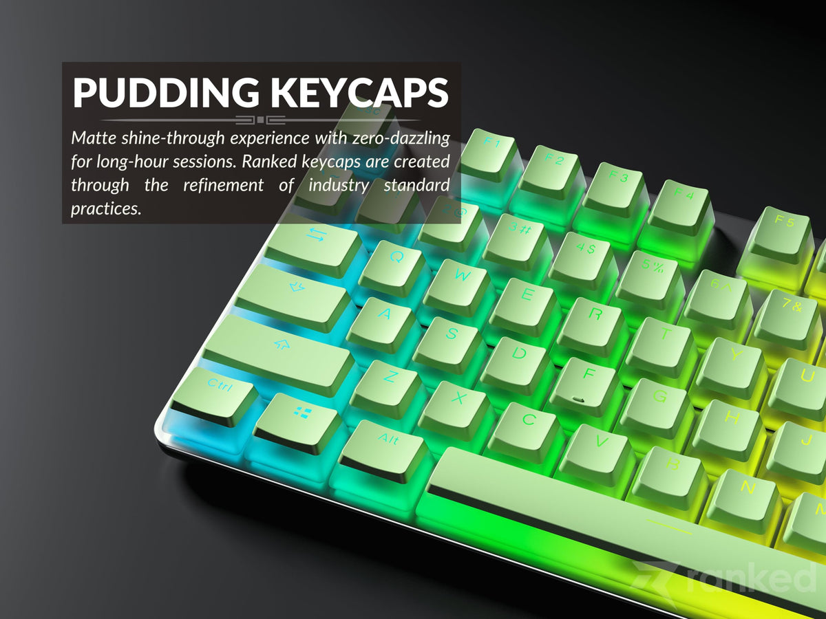 Teclas PBT Ranked Pistacho Diseño Translúcido para Teclado Mecánico RGB