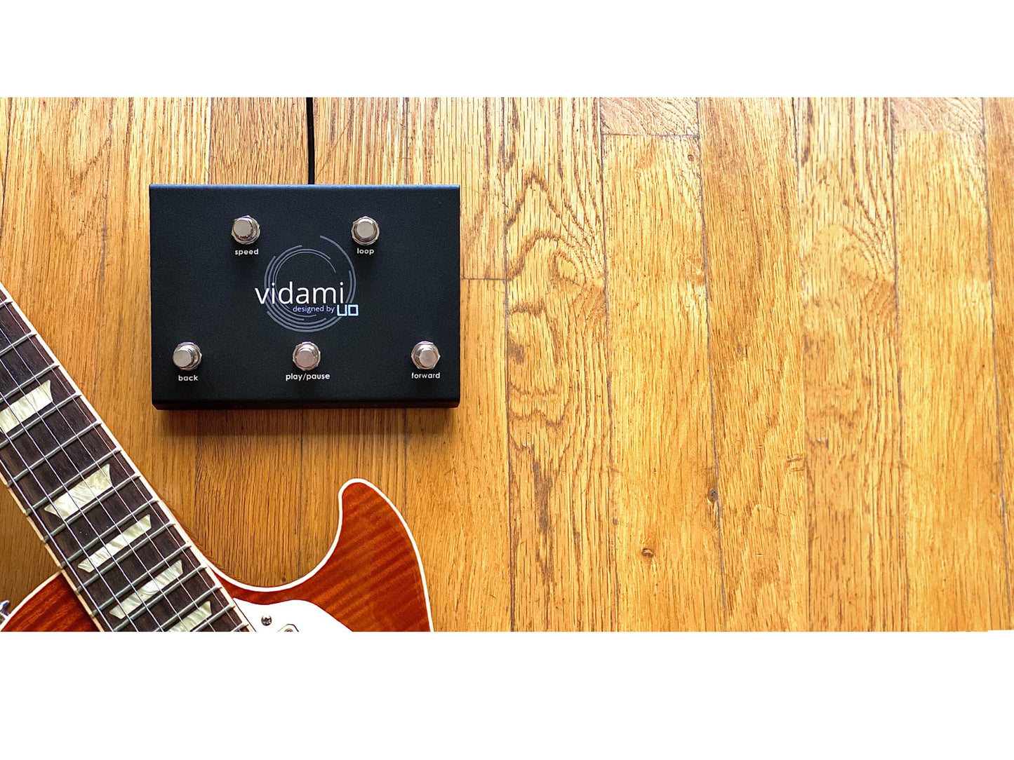 Pedal Vidami YouTube Azul para Control de Videos en Línea para Músicos