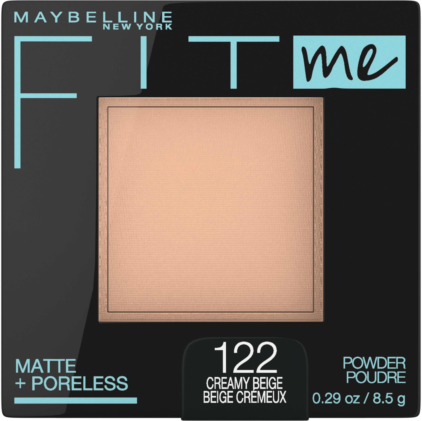 MAYBELLINE - Maquillaje en polvo prensado New York Fit Me Matte + Porreless, beige cremoso, 0.28 onzas