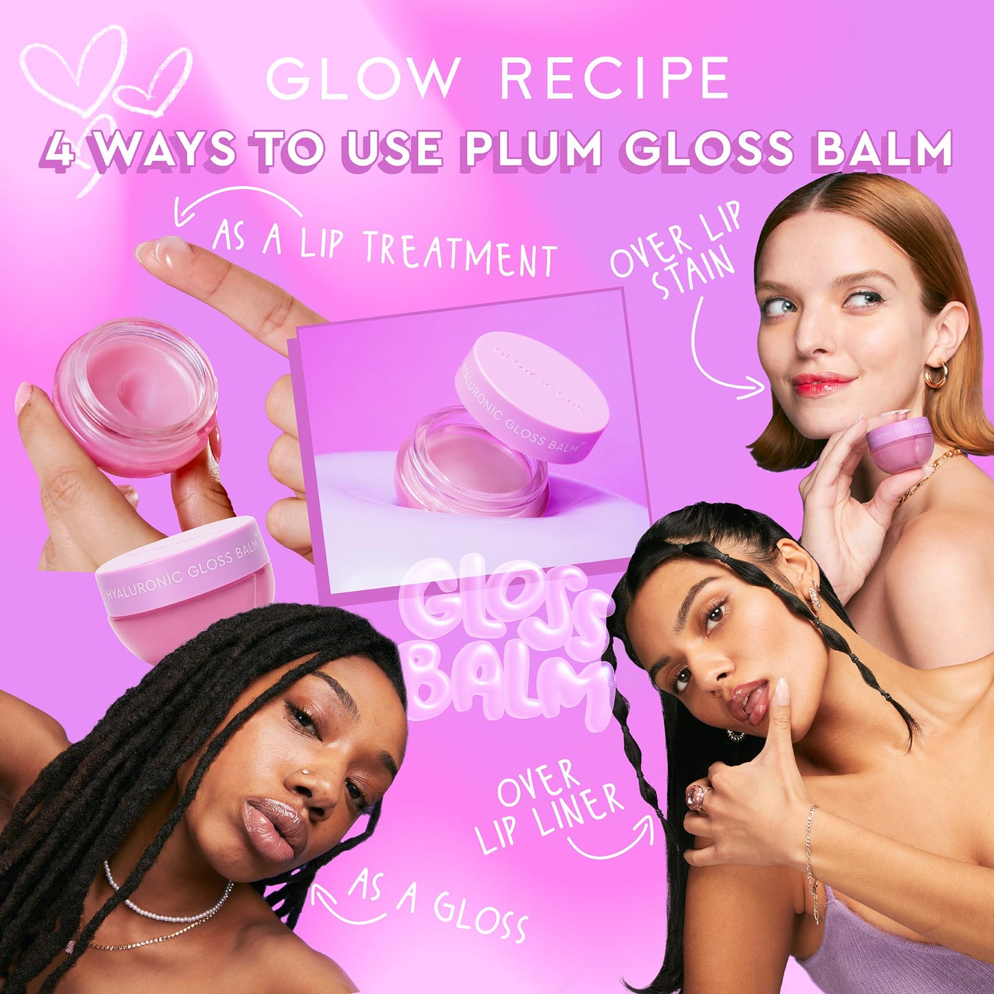 Glow Recipe- Bálsamo labial Plum Plump con ácido hialurónico: mascarilla labial de noche, tratamiento labial o hidratante de alto brillo
