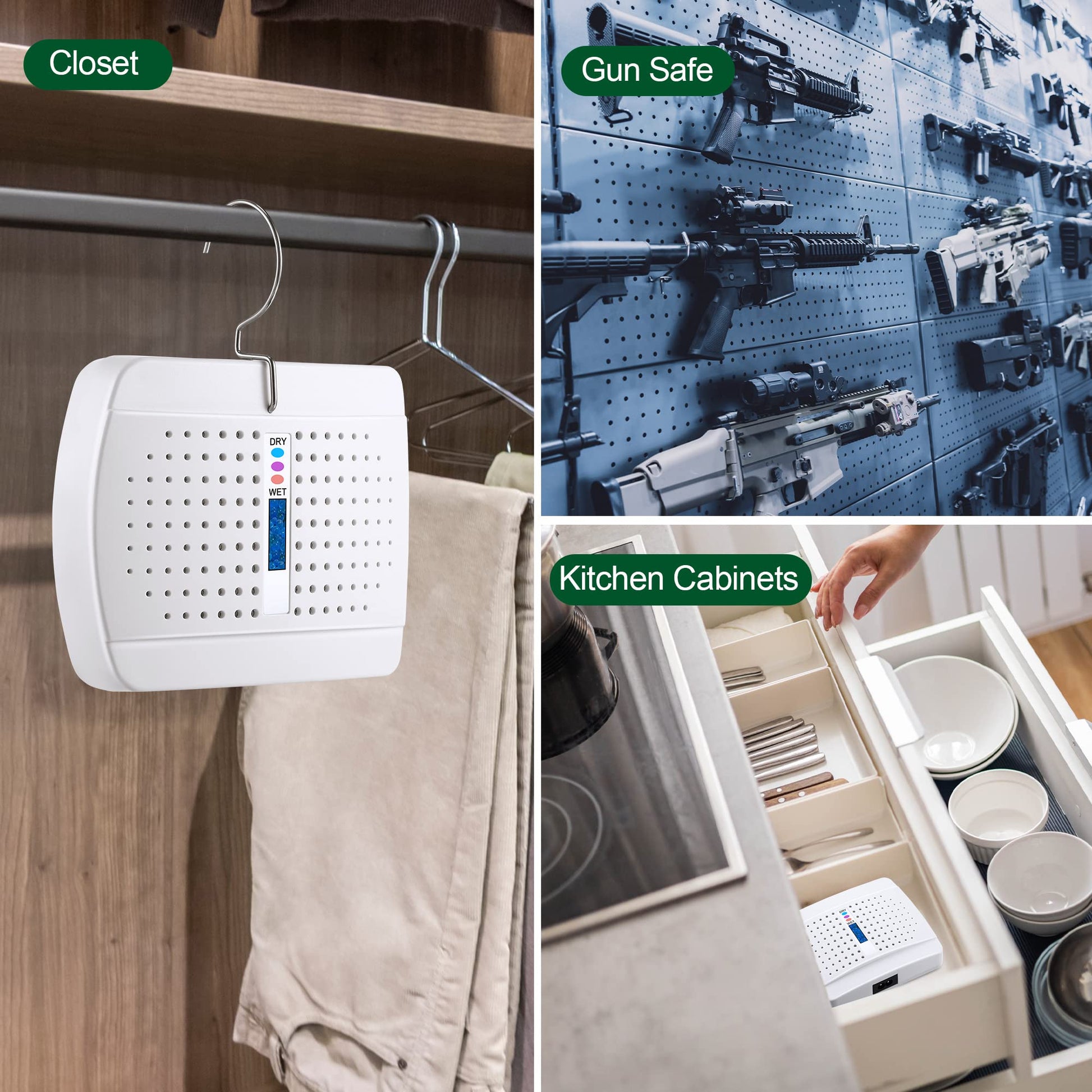 Deshumidificador Dreyoo Blanco Recargable de Alta Eficiencia para Recámaras y Baños