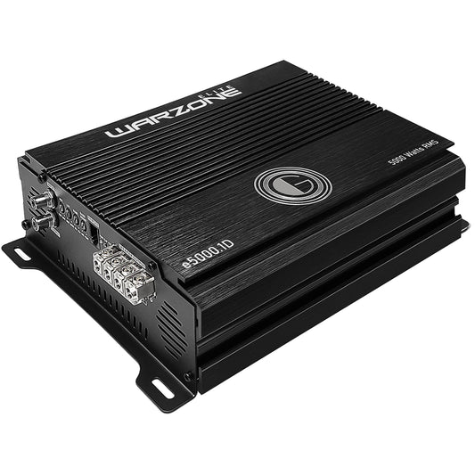 Gravity Audio E5000.1D Warzone 5000W True RMS Amplificador de coche clase D Amp 1/2/4 Ohm estable con subcontrol remoto con paquete de garantía de reemplazo completo de 1 año