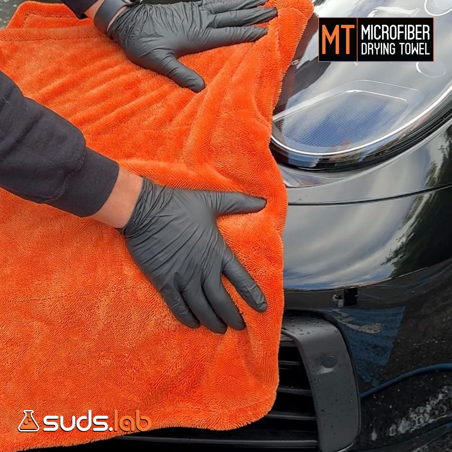 Toalla de Secado de Microfibra Suds Lab Azul Grande para Exterior del Automóvil