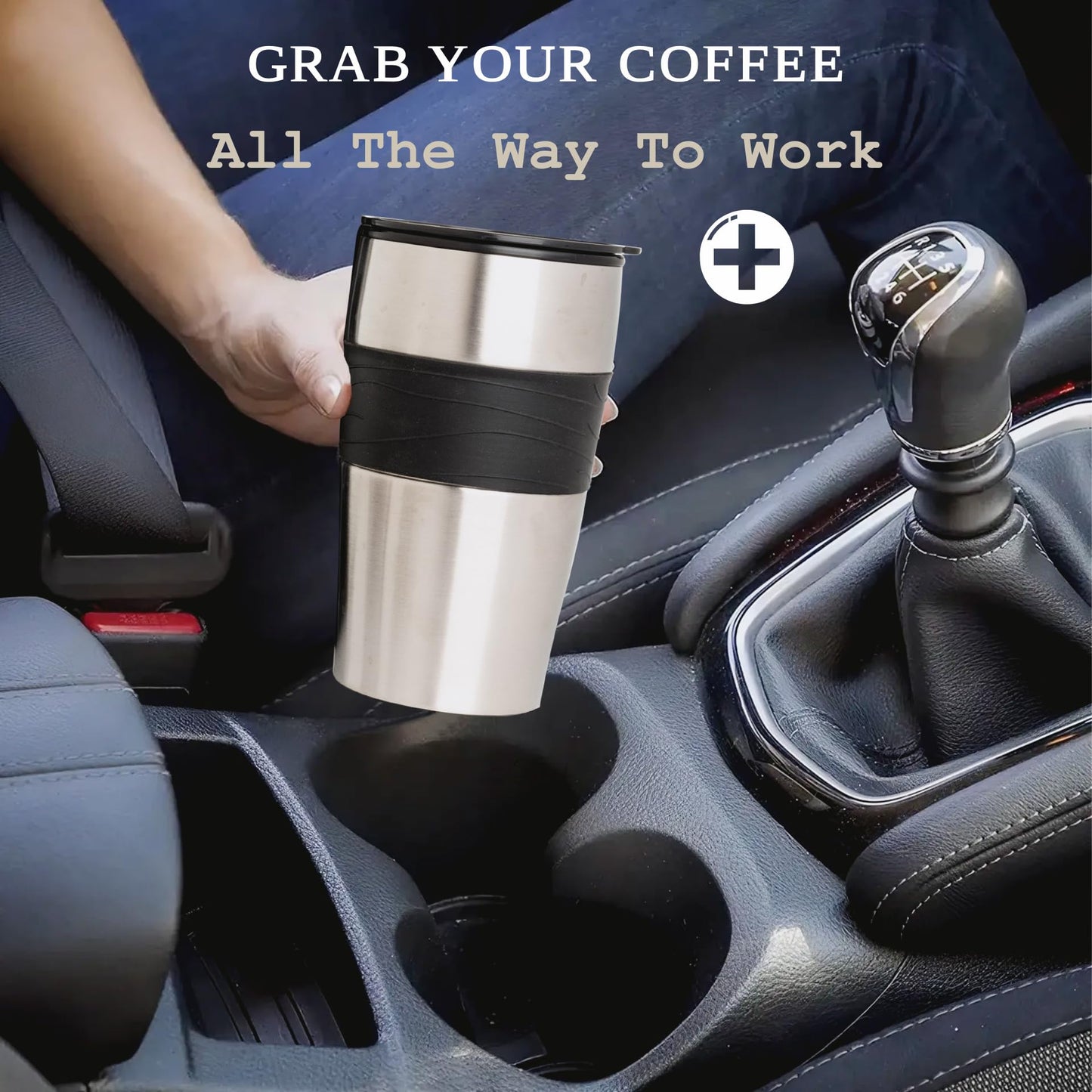 Cafetera Personal 2 en 1 Ultimate Portátil y Ligera Negra con Termo de 14oz y Filtro Reutilizable Eco-Friendly