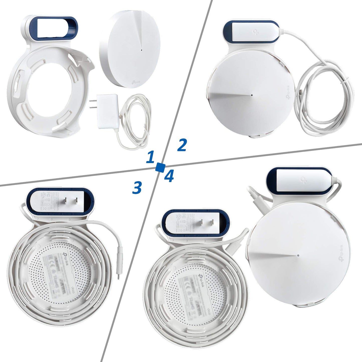 Soporte de Pared PETIMETI Blanco para Sistema WiFi de Malla TP-Link Deco M5 Paquete de 3