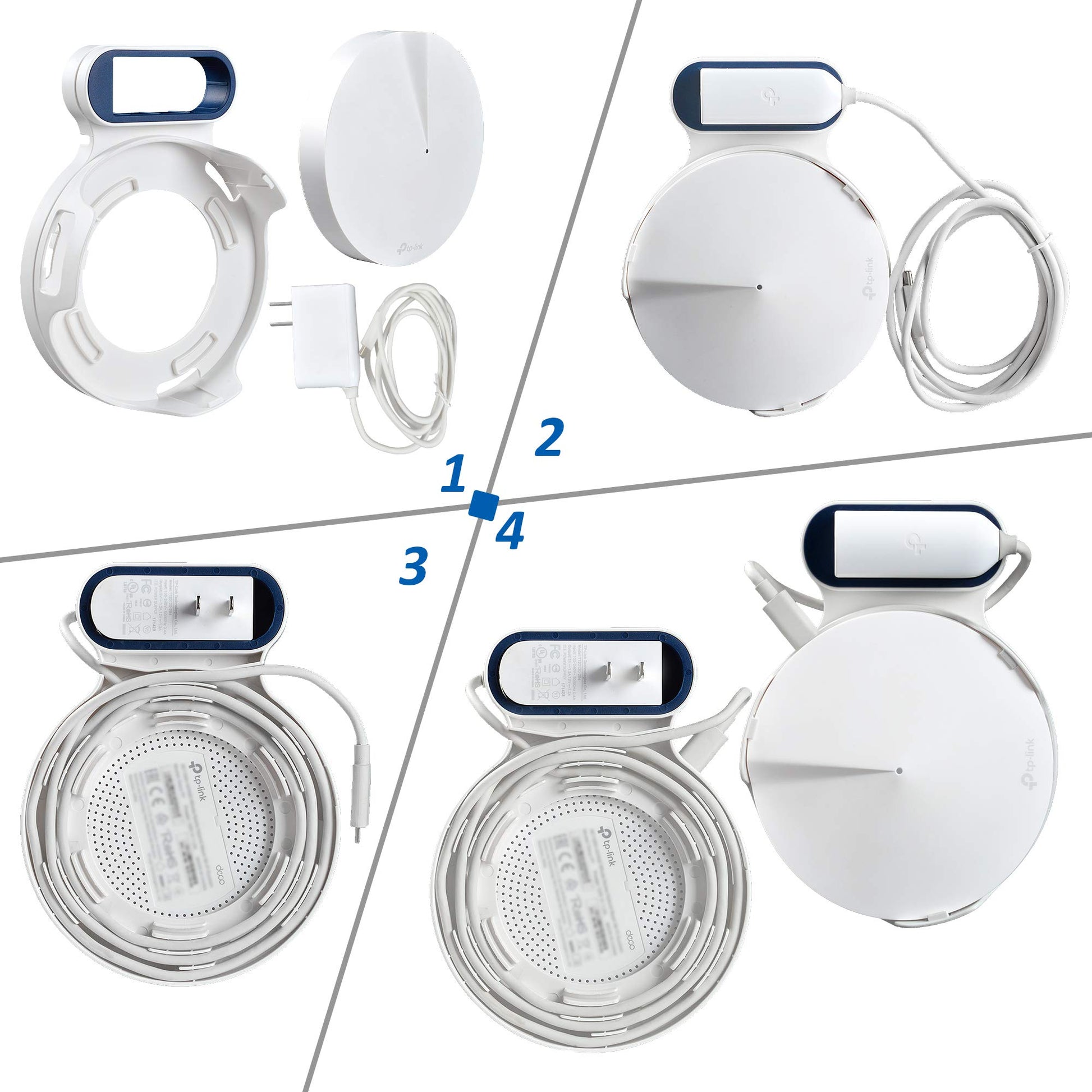 Soporte de Pared PETIMETI Blanco para Sistema WiFi de Malla TP-Link Deco M5 Paquete de 3