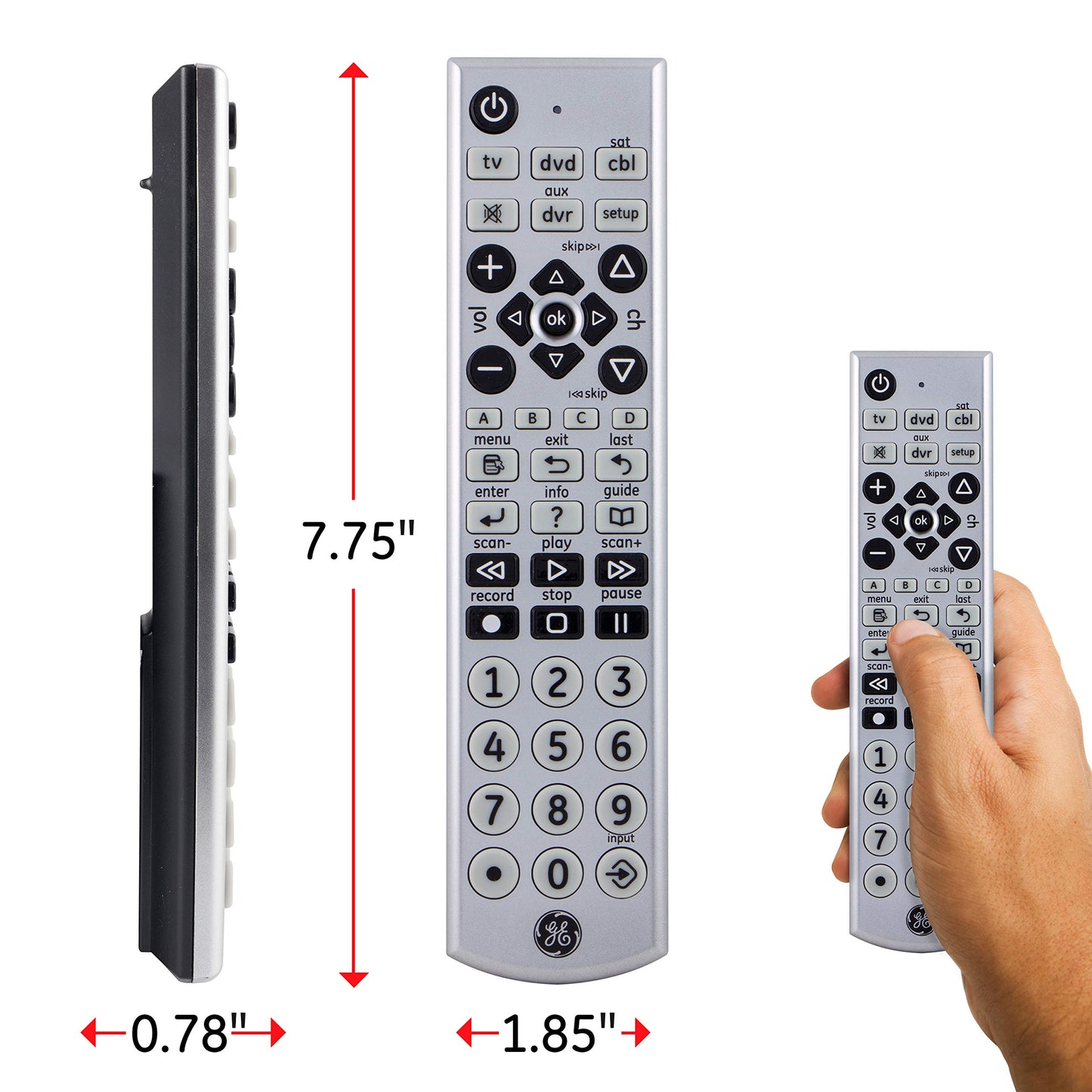 GE 34931 Universal Big Remote, Color Pack of/Paquete de 1