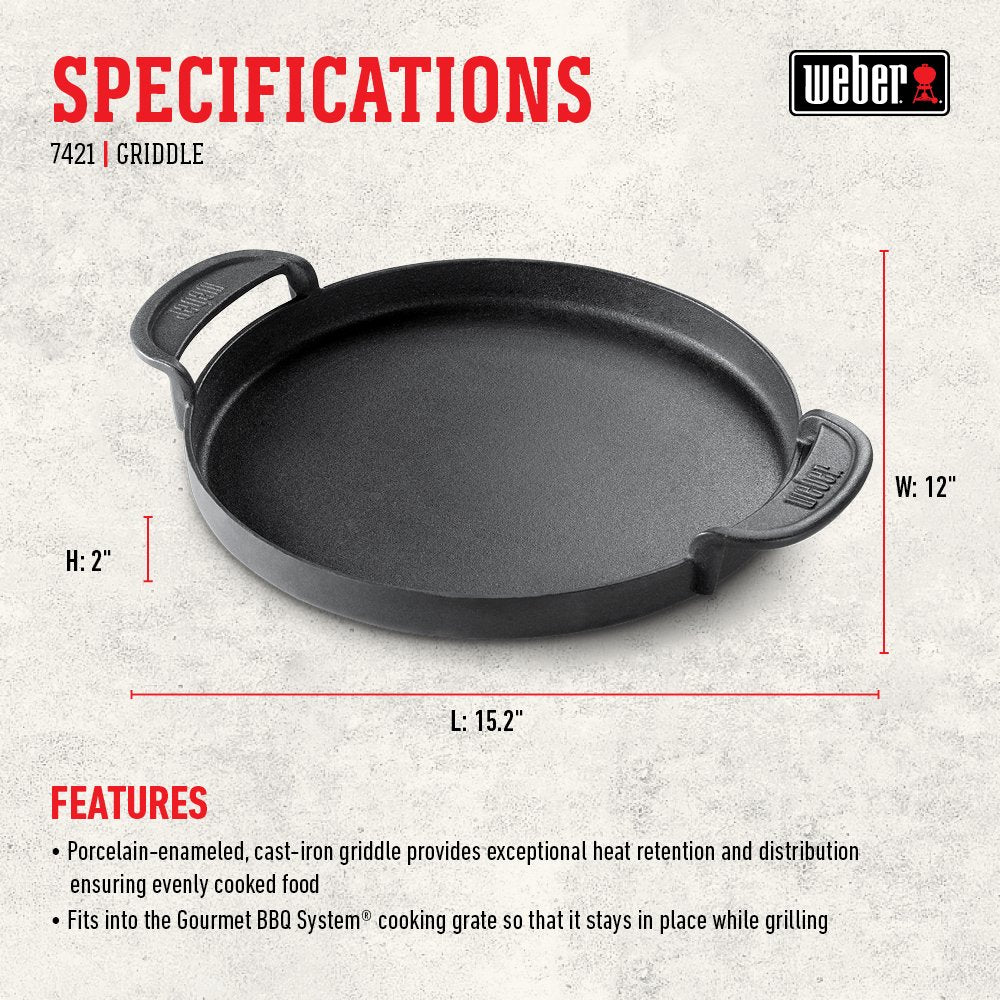 Plancha de Hierro Forjado Weber Porcelanizado 30.5 cm