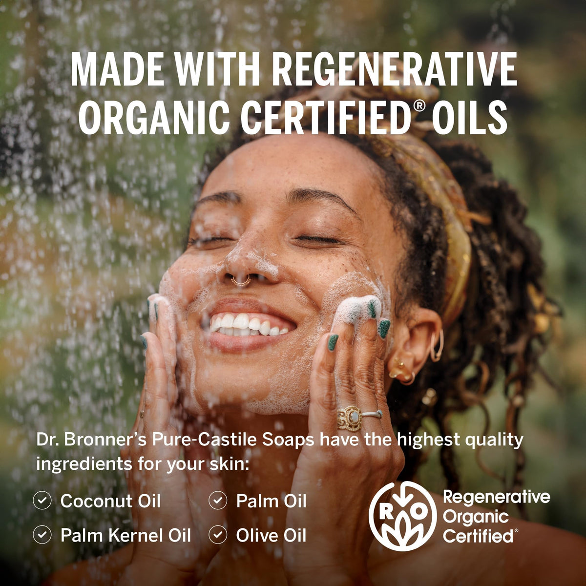 Dr. Bronner's | Jabón de castilla orgánico, ideal para todo el cuerpo, fórmula concentrada, hidratante - con aceite de Sándalo y Jazmín 3.8 L