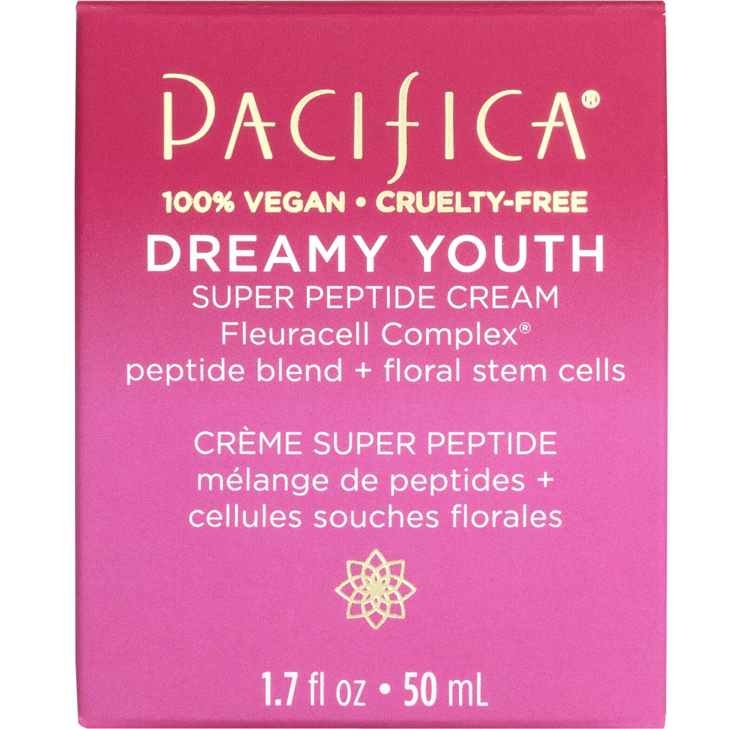 Crema Facial Hidratante Pacifica Beauty Dreamy Youth Super Peptide para Todo Tipo de Piel Envejecida Vegano y Libre de Crueldad