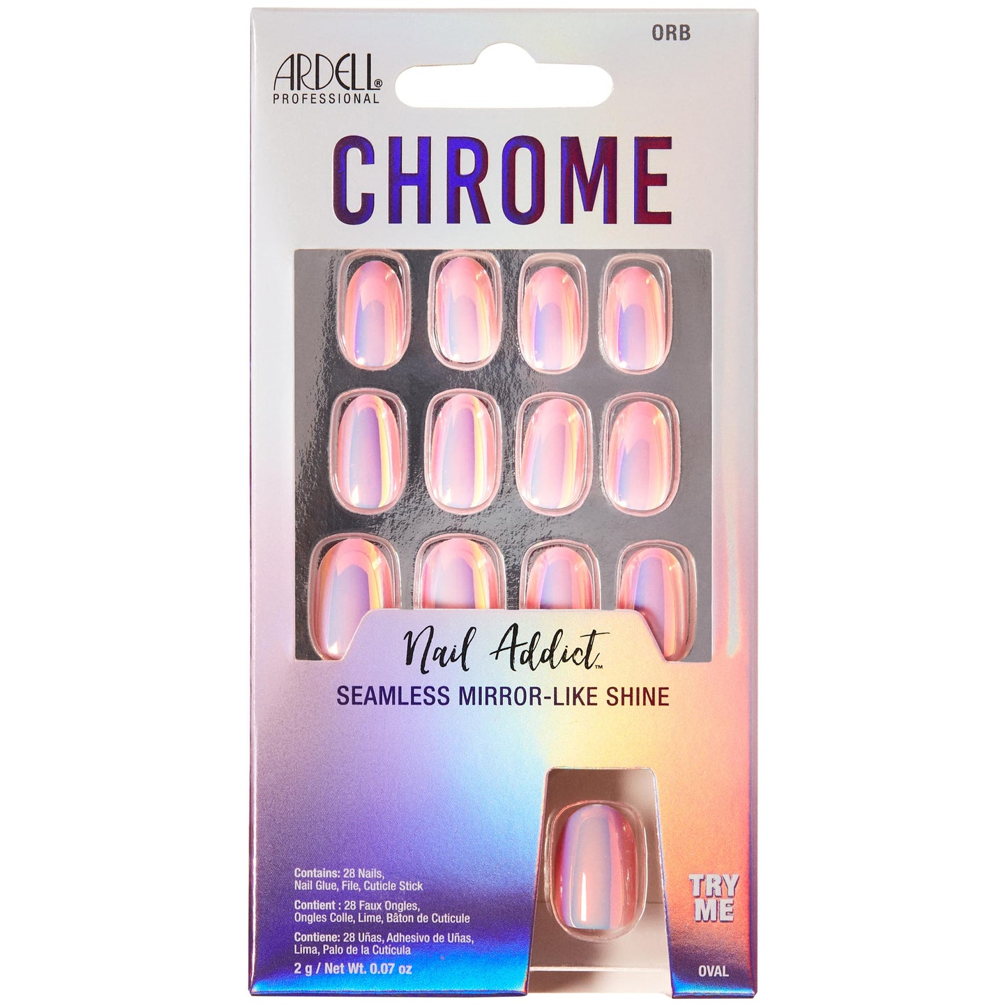 Ardell Uñas Postizas Esfera Cromada Nail Addict Fácil de Aplicar Profesionales
