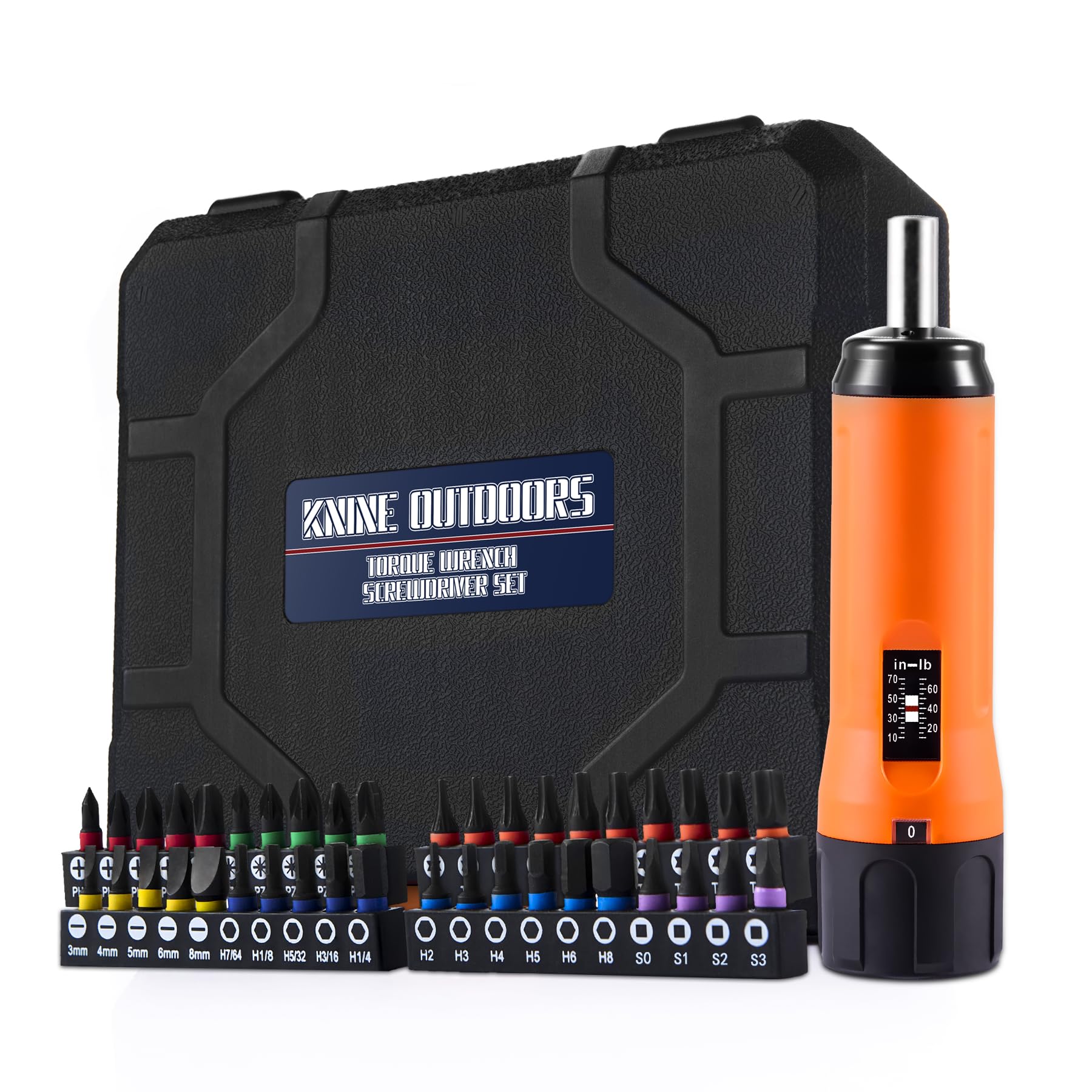 KNINE OUTDOORS Juego de destornilladores de torsión de 10-70 pulgadas libras para mantenimiento con mango de barra en T, 40 puntas hexagonales, enchufe de 1/4 pulgadas, extensión de eje, para