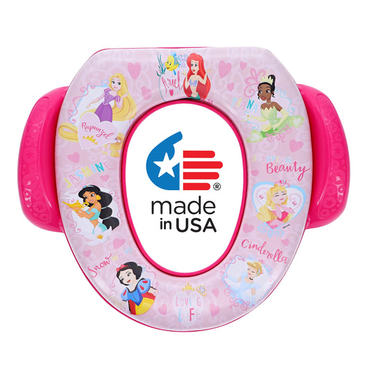 Disney Princess"Loving Life" - Asiento suave para ir al baño y al baño, cojín suave, entrenamiento para ir al baño, seguro, fácil de limpiar