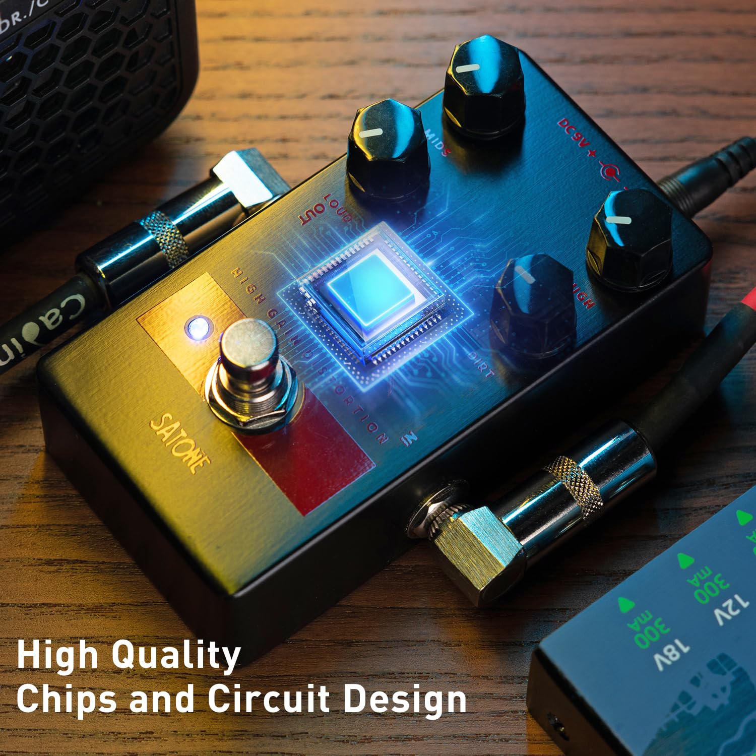 Pedal de Efecto Satone S811 Riffer Distorsión Alta Ganancia para Guitarra Eléctrica