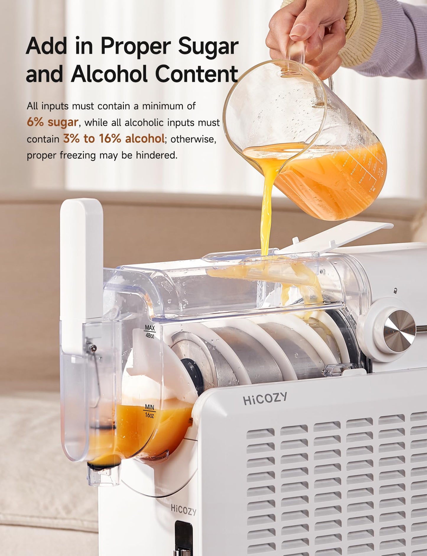 HiCozy F1 Slushie, Bebidas Congeladas, Machine Maquina de Granizado, Maquina de Slushie, Slushi, Slushy, Liguadora de Mesa, Maquina de Raspado, Trituradora de Hielo,1.2L para el Hogar, Sin Hielo