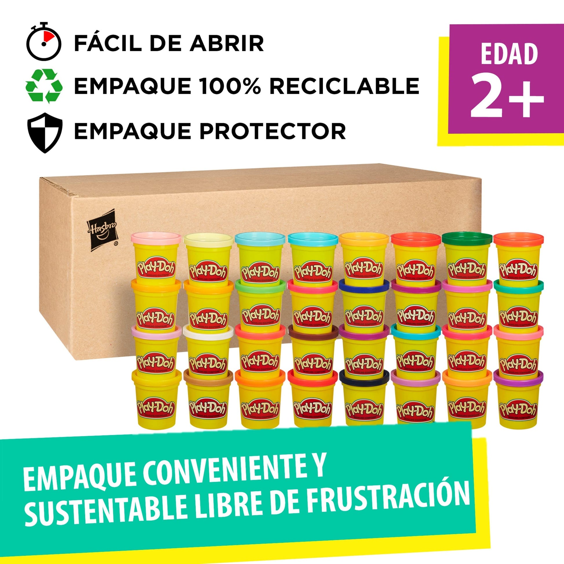 Set Masa Modelable Play-Doh Mega Pack Multicolor No Tóxico 36 Latas (3oz cada una)