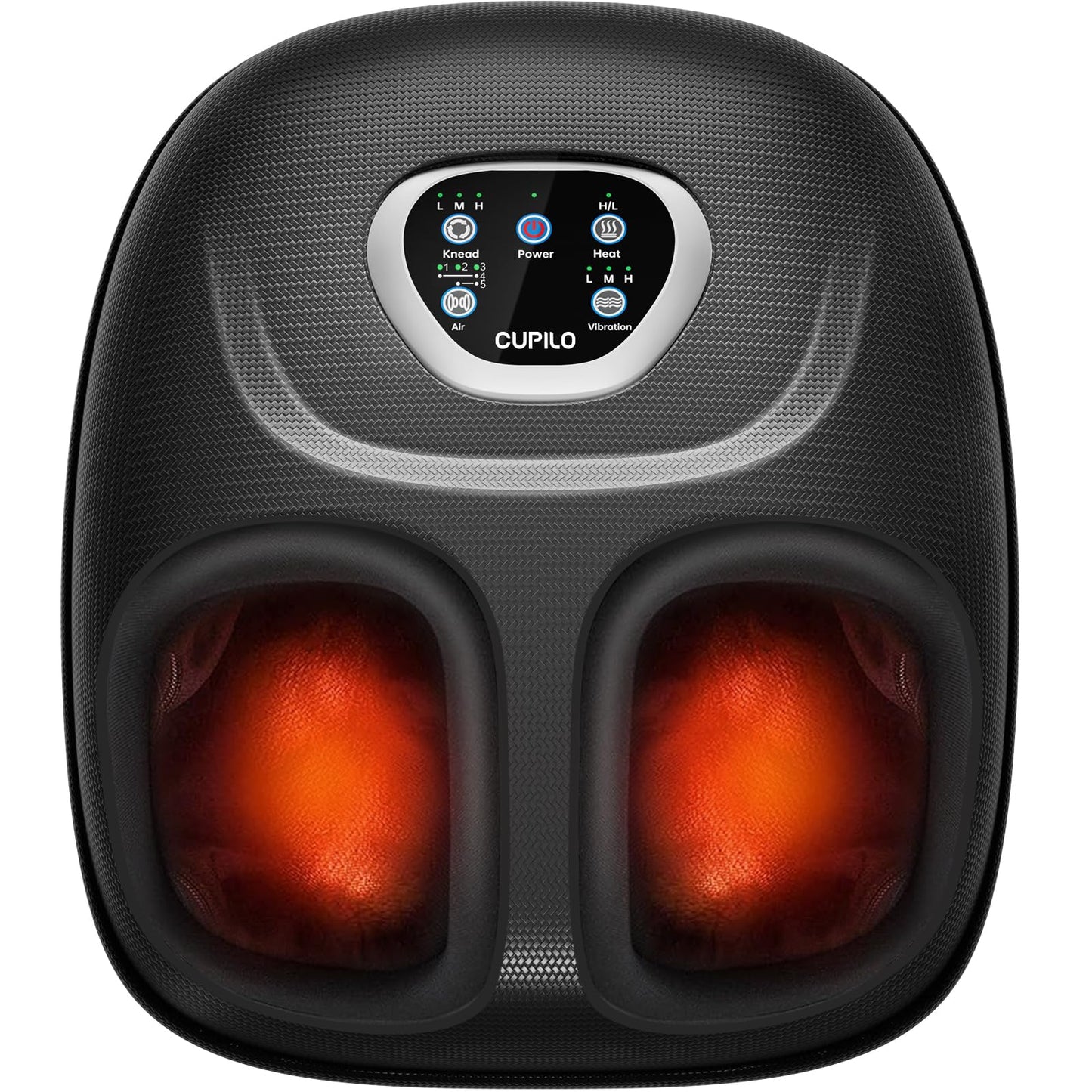 CuPiLo Máquina Masajeador de Pies Shiatsu con Calor, Vibración Ajustable y Compresión para Aliviar el Dolor de Neuropatía, Fascitis Plantar y Tensión Muscular