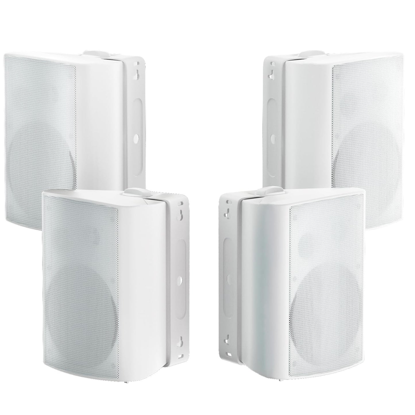 Herdio Bocina Exterior Bluetooth, 6,5 Pulgadas 800W 2 Vías Altavoces Impermeable para Exteriores, Amplificador Multifuncional, Amplia Cobertura de Sonido Estéreo, para Patio Jardín (2 Pares Blanco)