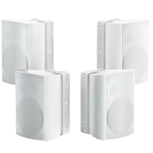 Herdio Bocina Exterior Bluetooth, 6,5 Pulgadas 800W 2 Vías Altavoces Impermeable para Exteriores, Amplificador Multifuncional, Amplia Cobertura de Sonido Estéreo, para Patio Jardín (2 Pares Blanco)