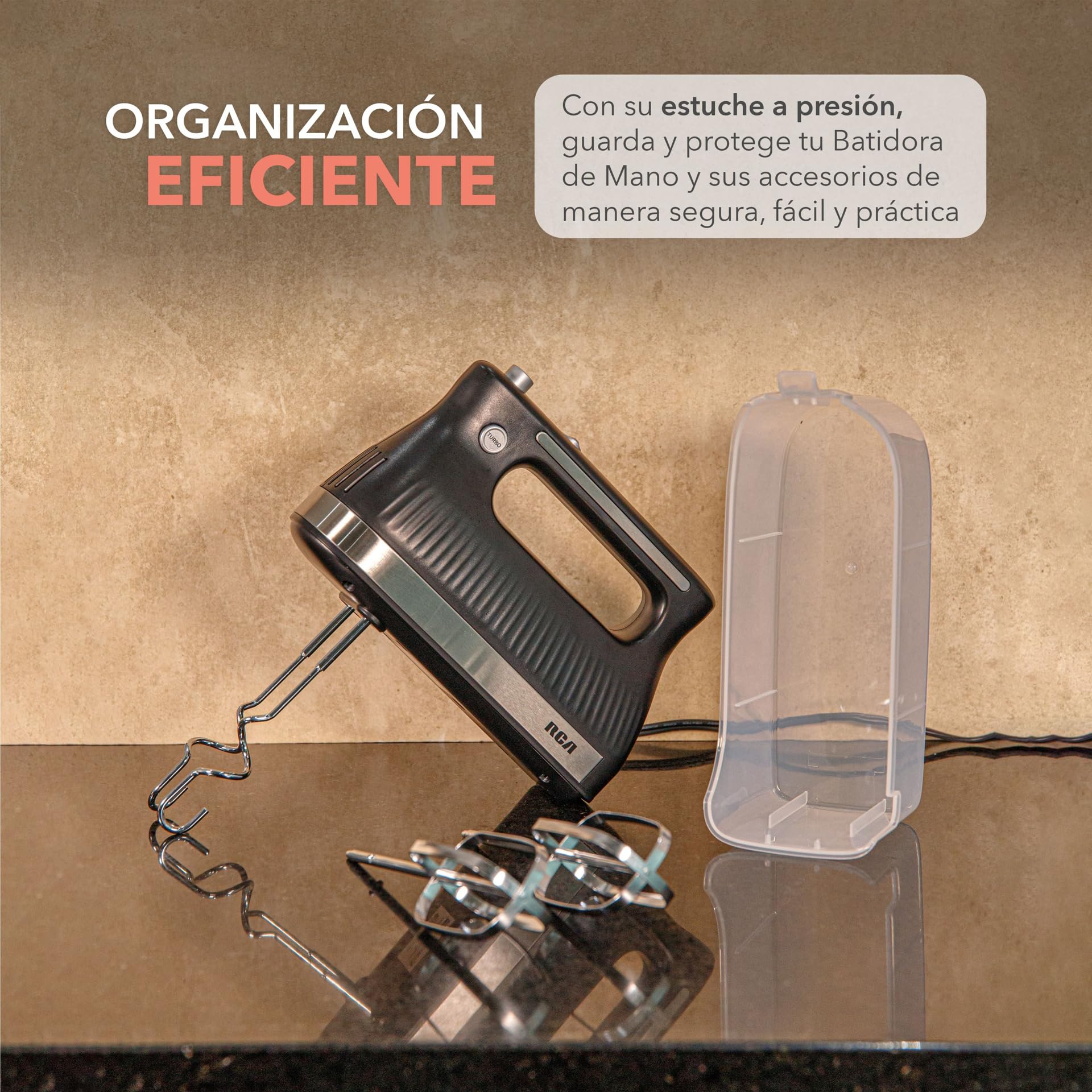 Batidora de Mano RCA Blanca con Motor Potente y Velocidades Ajustables para Repostería y Cocina