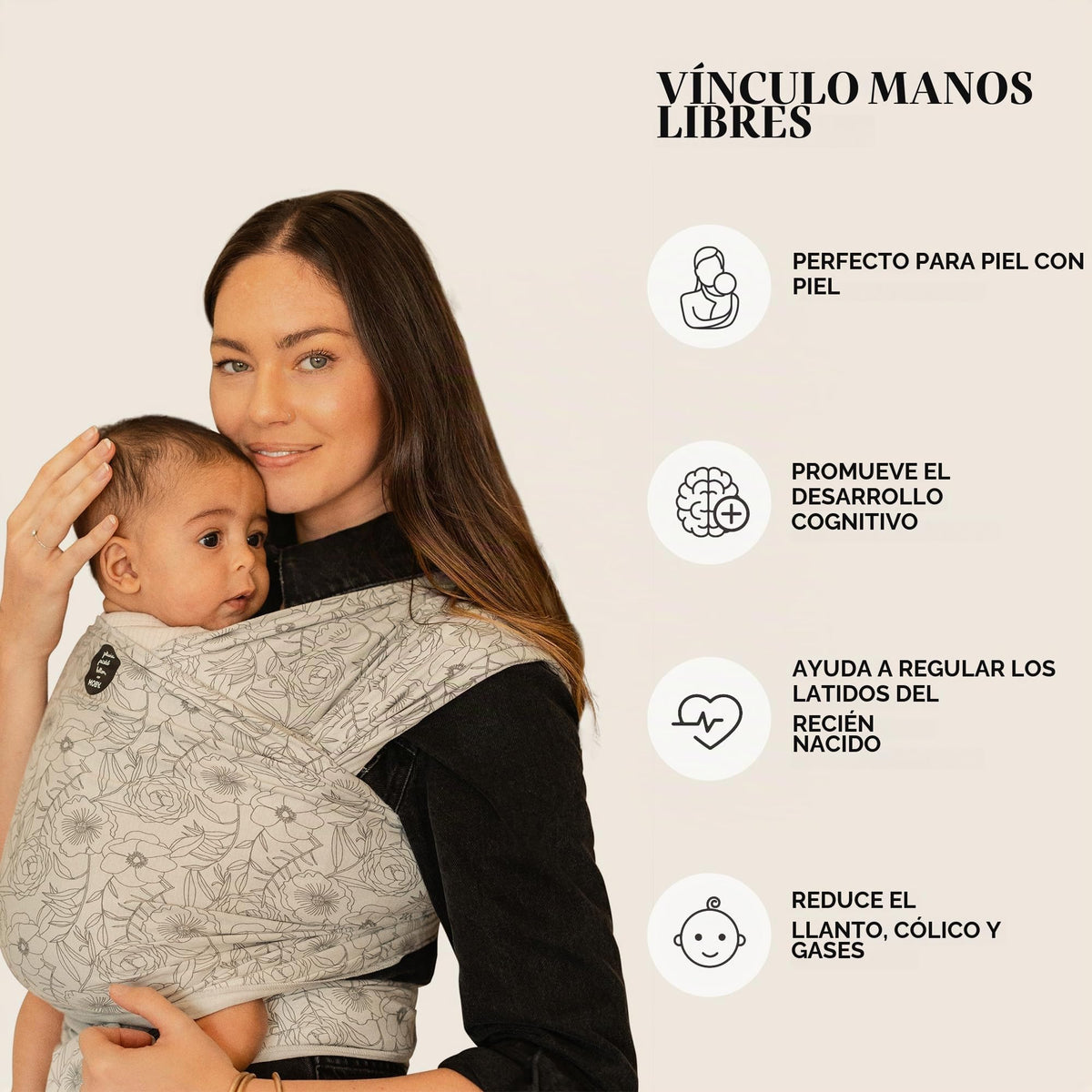 Portabebés Envolvente Moby Classic de Petunia Pickle Bottom para Recién Nacidos hasta Niños Pequeños (8-33 libras), Portabebés Tipo Cabestrillo Infantil, Diseño Ligero y Manos Libres, Ajustable para