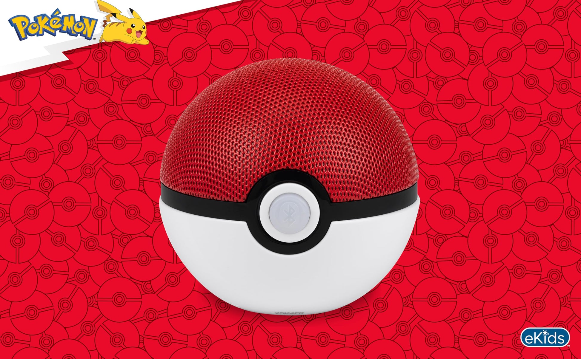 eKids - Pokebola de Pokémon - Bocina inalámbrica con batería recargable y cable de carga USB-C