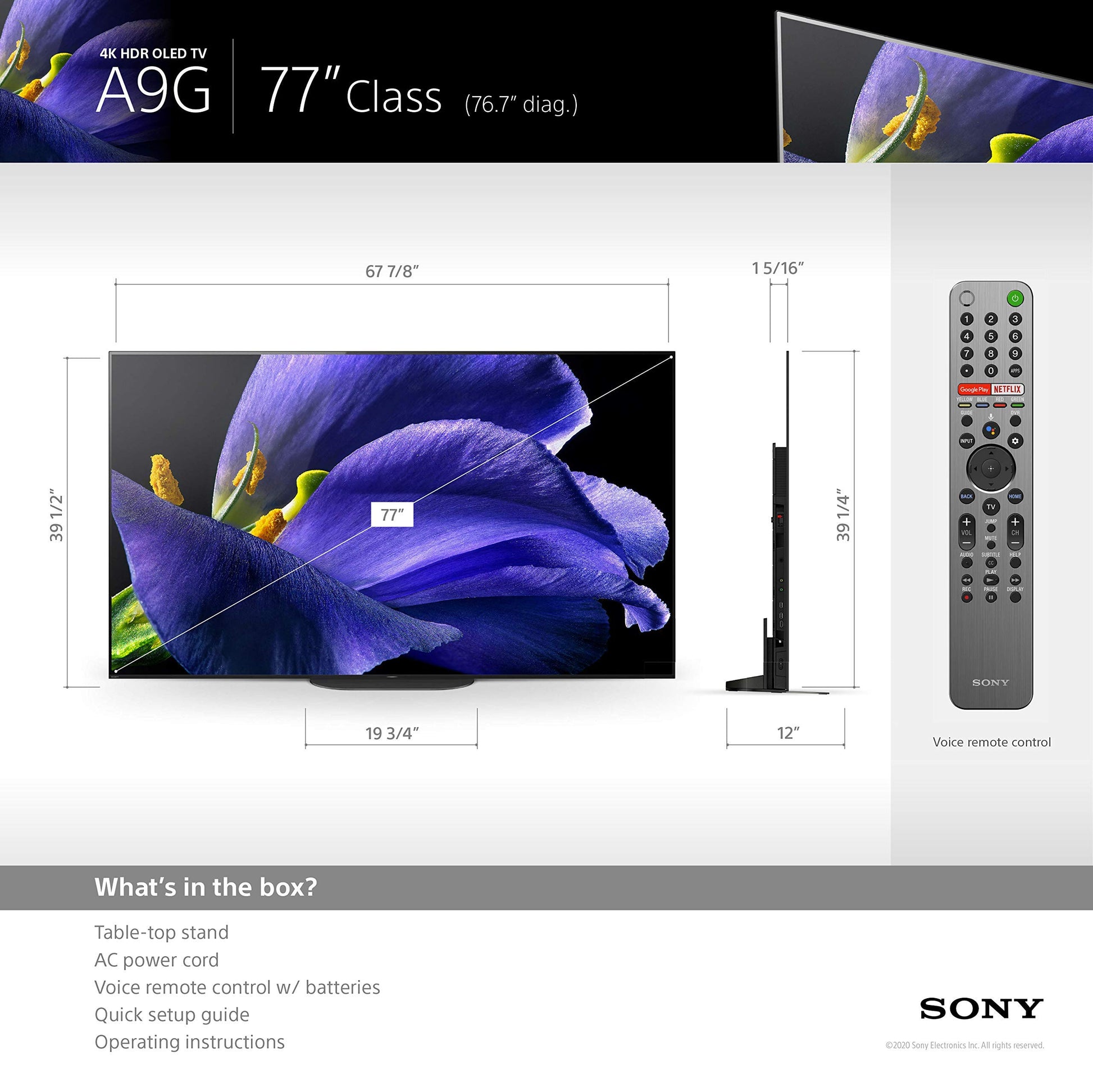 Televisor OLED Smart 4K Ultra Alta Definición Sony Bravia 77 Pulgadas con Cobertura Adicional Epic Protect 2020