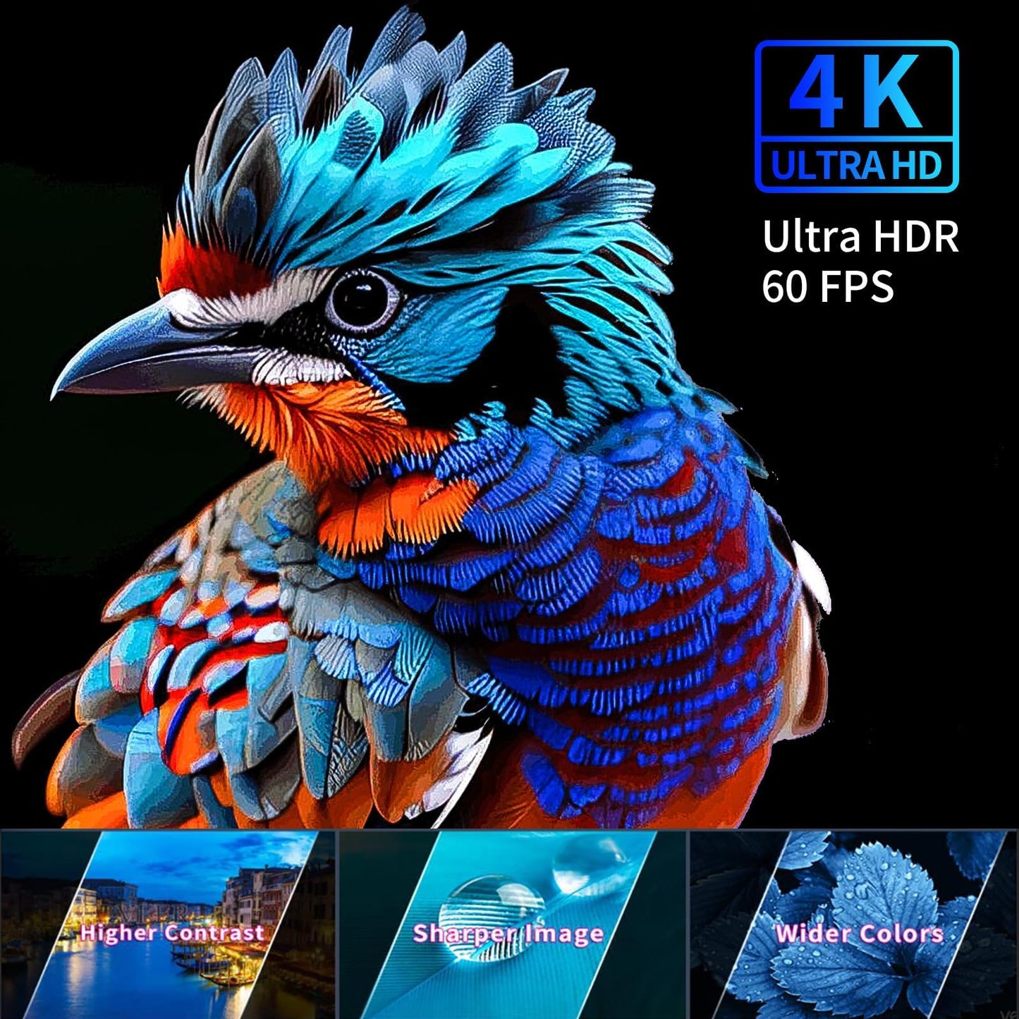 Proyector 1080P JIFAR 7000Lux HD con Pantalla de 400 Pulgadas, Zoom de 4 K, proyector Oficial de Negocios y hogar y Exteriores, Compatible con TV Stick, HDMI, VGA, USB, Smartphone, PC, Xbox
