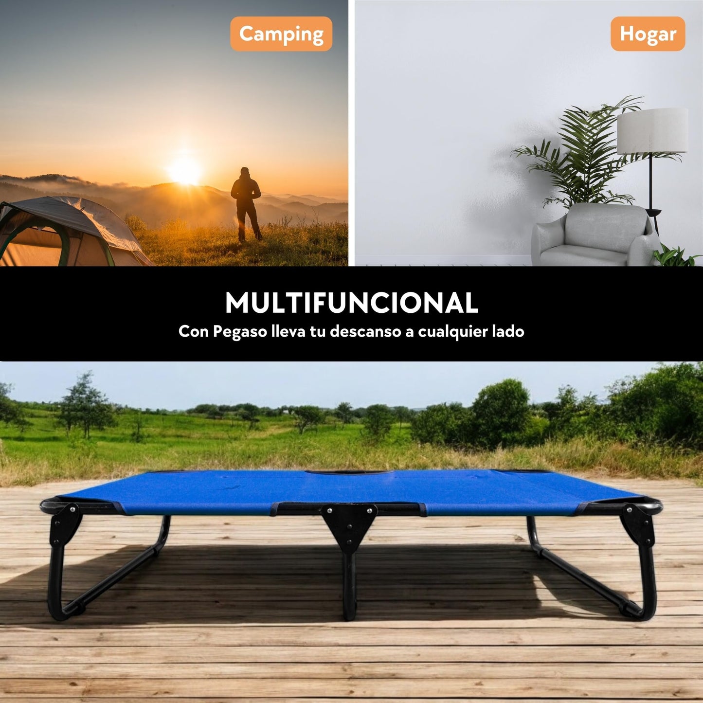 Cama Elevada para Perro PEGASO Azul Rey Transpirable Extra Grande