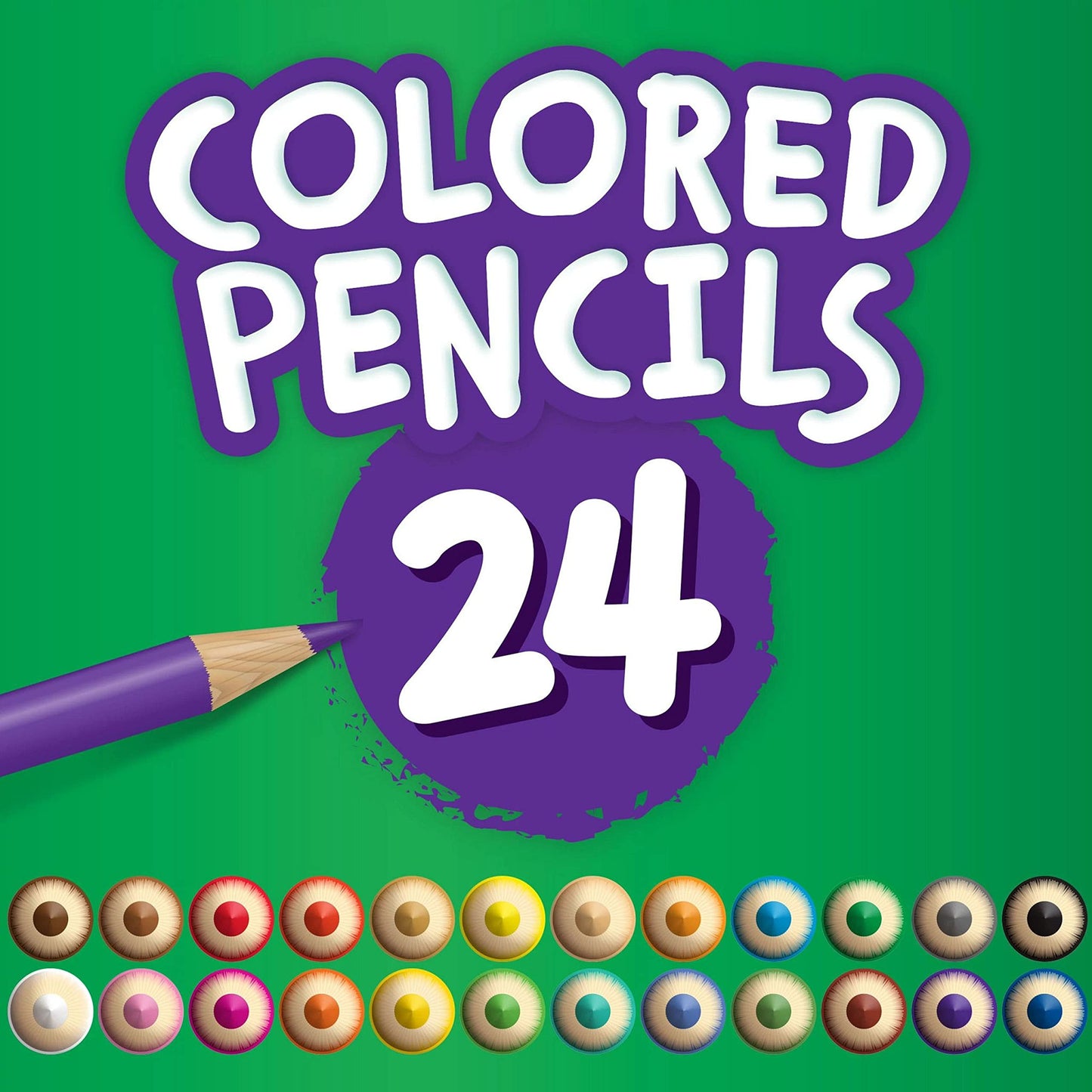 Crayola Lápices de Color, 24 Unidades - 2 Colores Metálicos y 2 Neón, ¡Nuevos