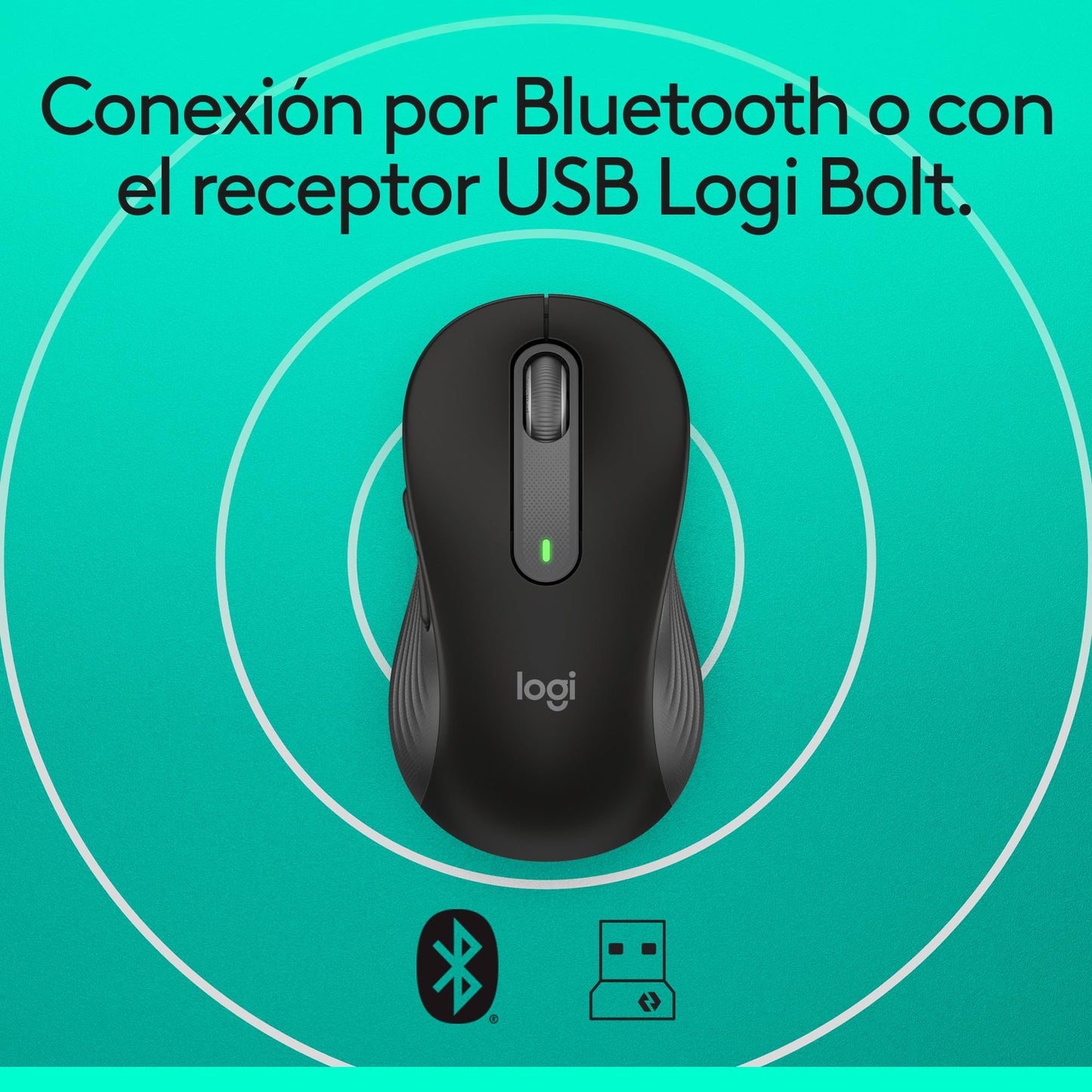 Logitech Signature M650 Mouse inalámbrico - para Manos pequeñas y Medianas, 2 años de batería, Clicks silenciosos, Botones Personalizables, Bluetooth, PC/Mac/multidispositivo/Chromebook - Grafito