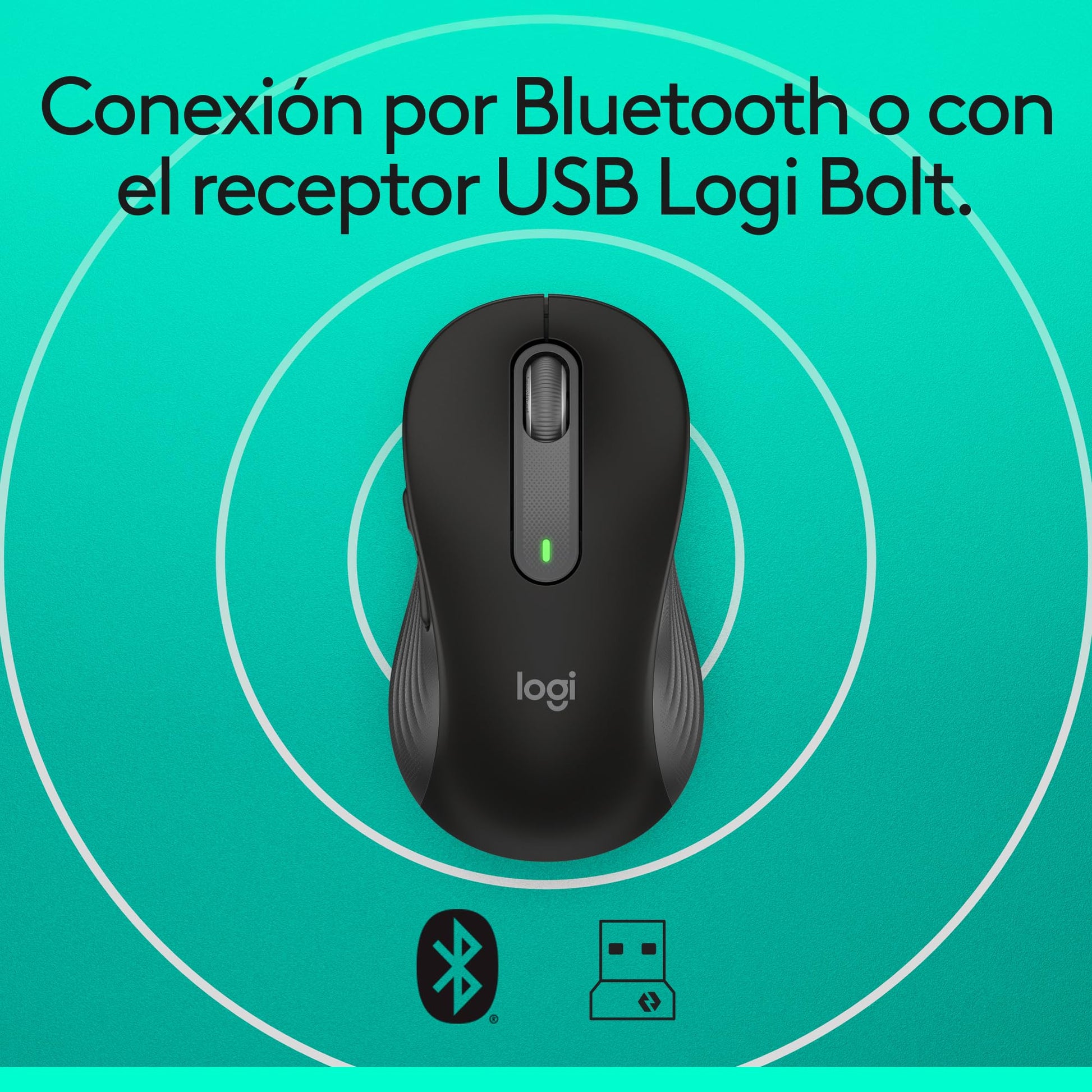 Logitech Signature M650 Mouse inalámbrico - para Manos pequeñas y Medianas, 2 años de batería, Clicks silenciosos, Botones Personalizables, Bluetooth, PC/Mac/multidispositivo/Chromebook - Grafito