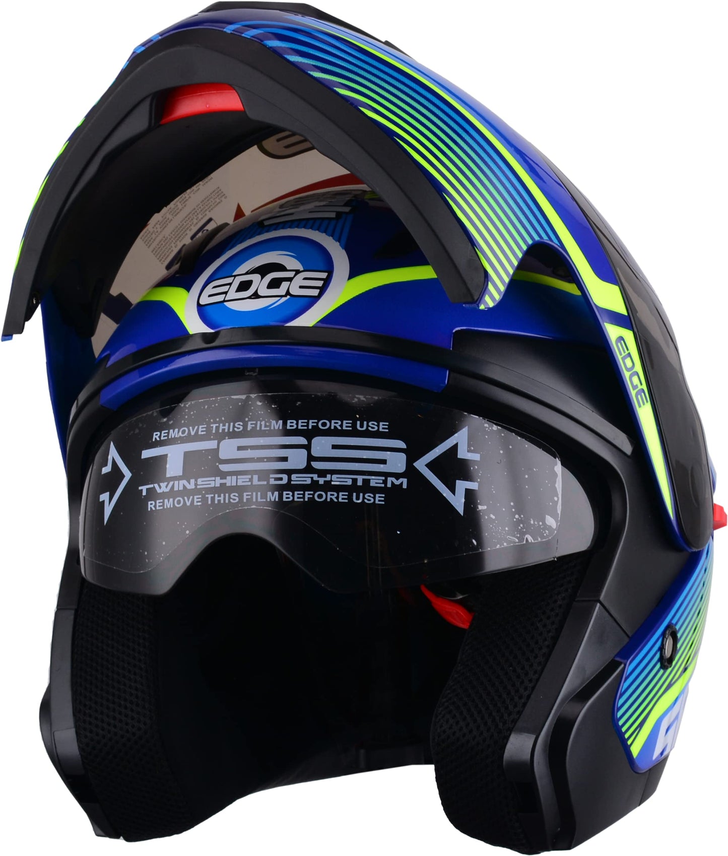 Casco ABATIBLE - Edge - Modelo: Pilot - Supernova - Visor Doble ANTIVAHO Certificado Dot Moto - Cascos Motocross Pegatina Pegatinas Protector Mujer Hombre Accesorios Bicicleta Scooter