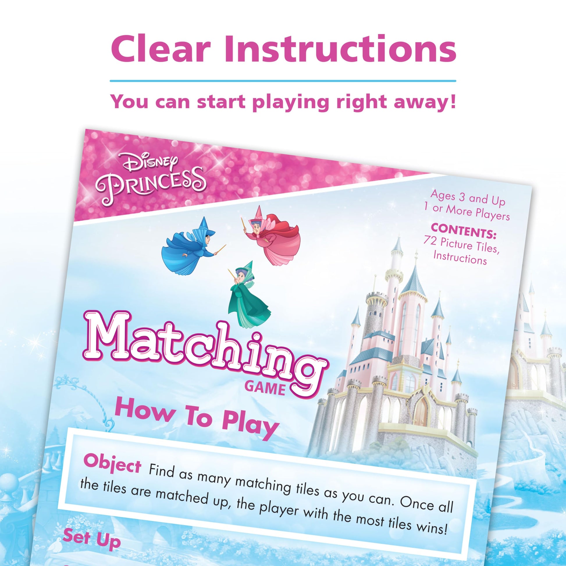 Disney- Memoria de Princesas Disney, juego de mesa