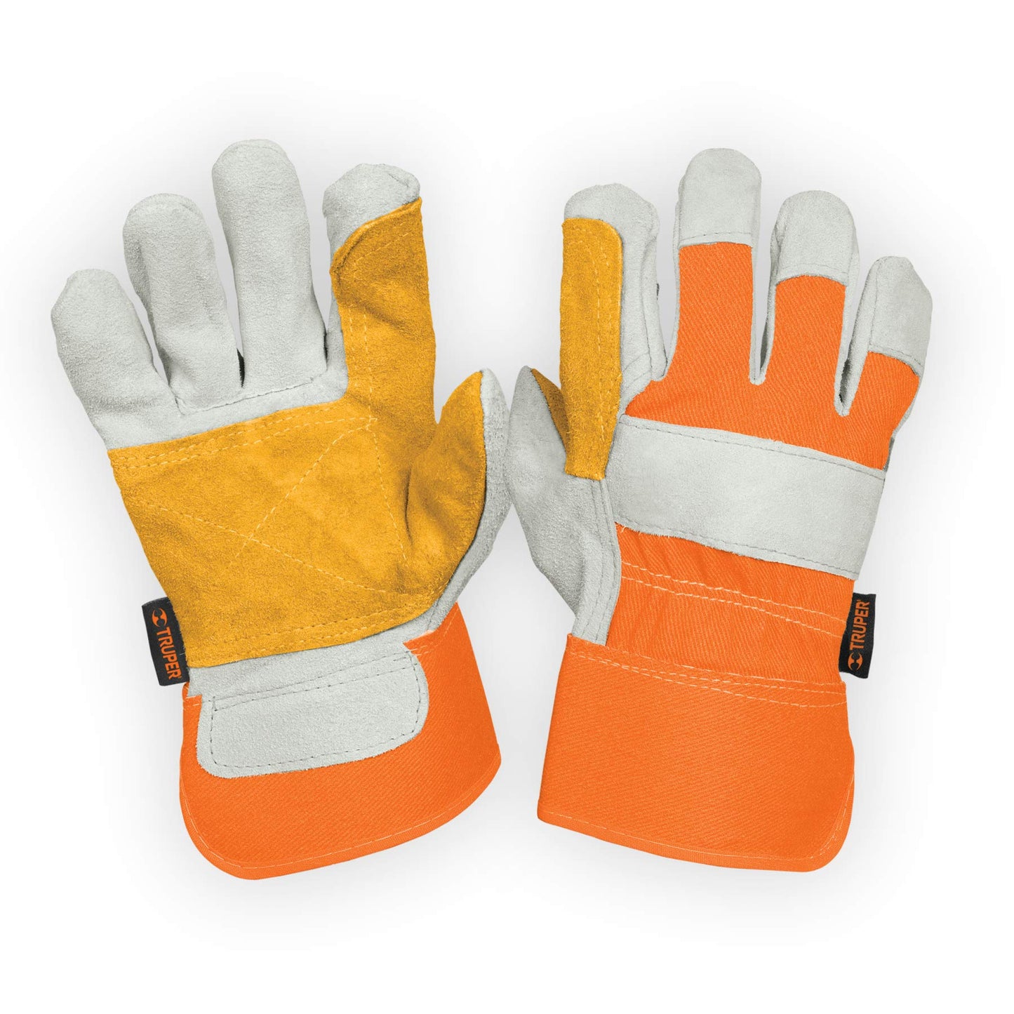 Guantes de Carnaza y Loneta Truper Beige con Refuerzo Unitalla y Lentes de Seguridad Ajustables Truper Transparente Classic