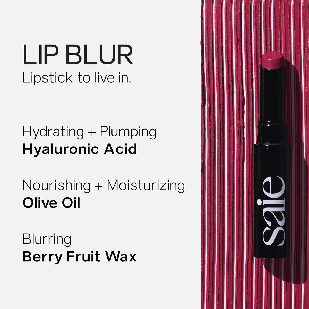 Saie- Lápiz labial mate suave Lip Blur: lápiz labial de larga duración con cobertura hidratante modulable, enriquecido con