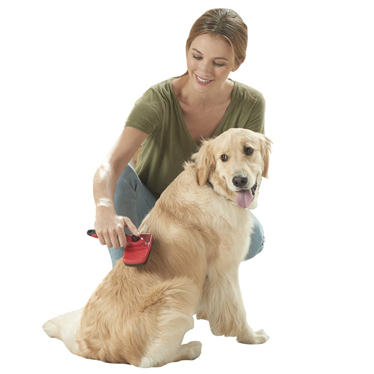 Franklin Pet Supply Shed-Master - Dog Grooming Brush Short Hair - De-Shedding - For Dogs - Reduce Shedding - Self-Cleaning