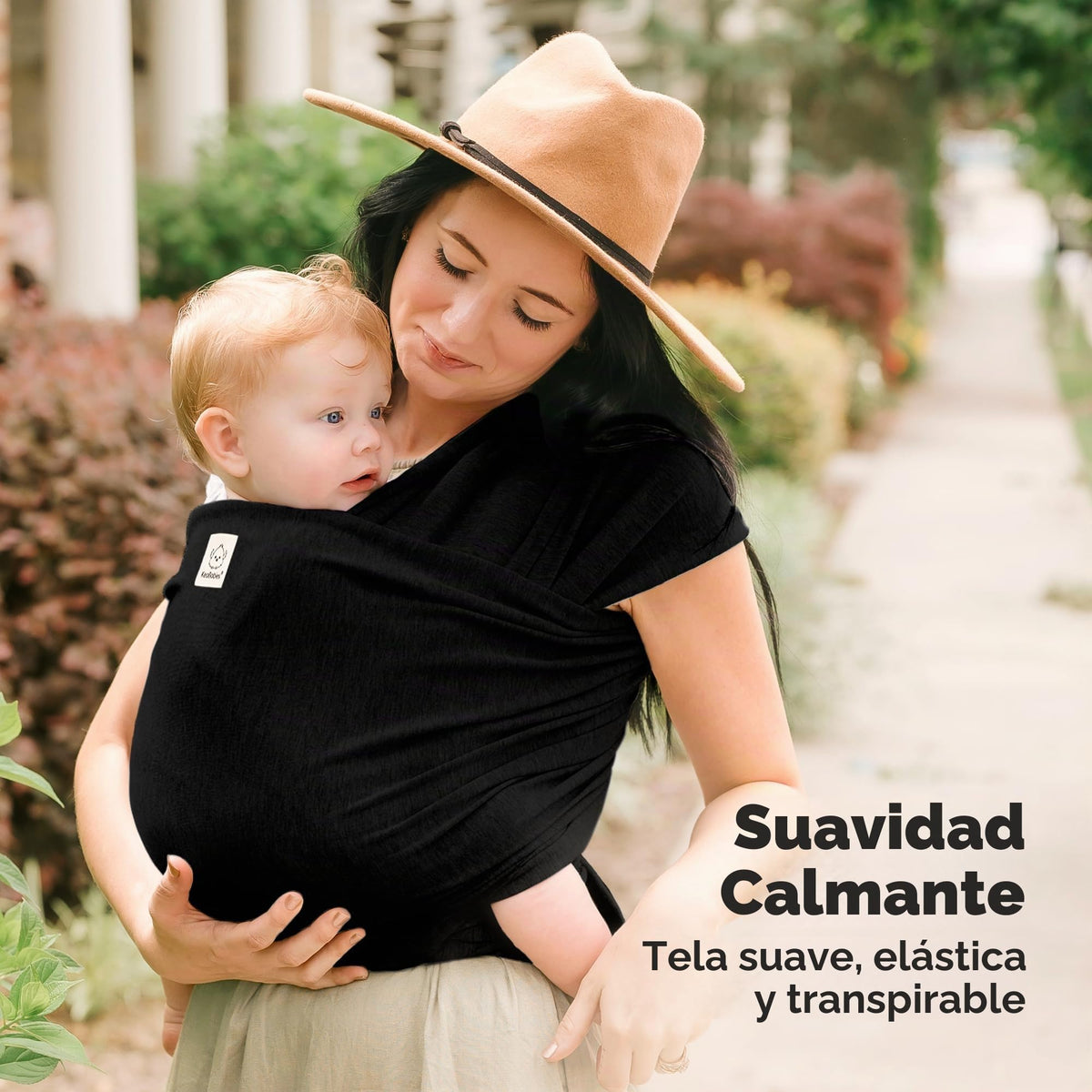 Fular portabebés - Fular portabebés elástico todo en 1 - Portabebés lateral - Mochila Portabebés - Fular para bebés - Fular portabebés manos libres - El mejor regalo de Baby Shower - Talla única para todos (Trendy Black)