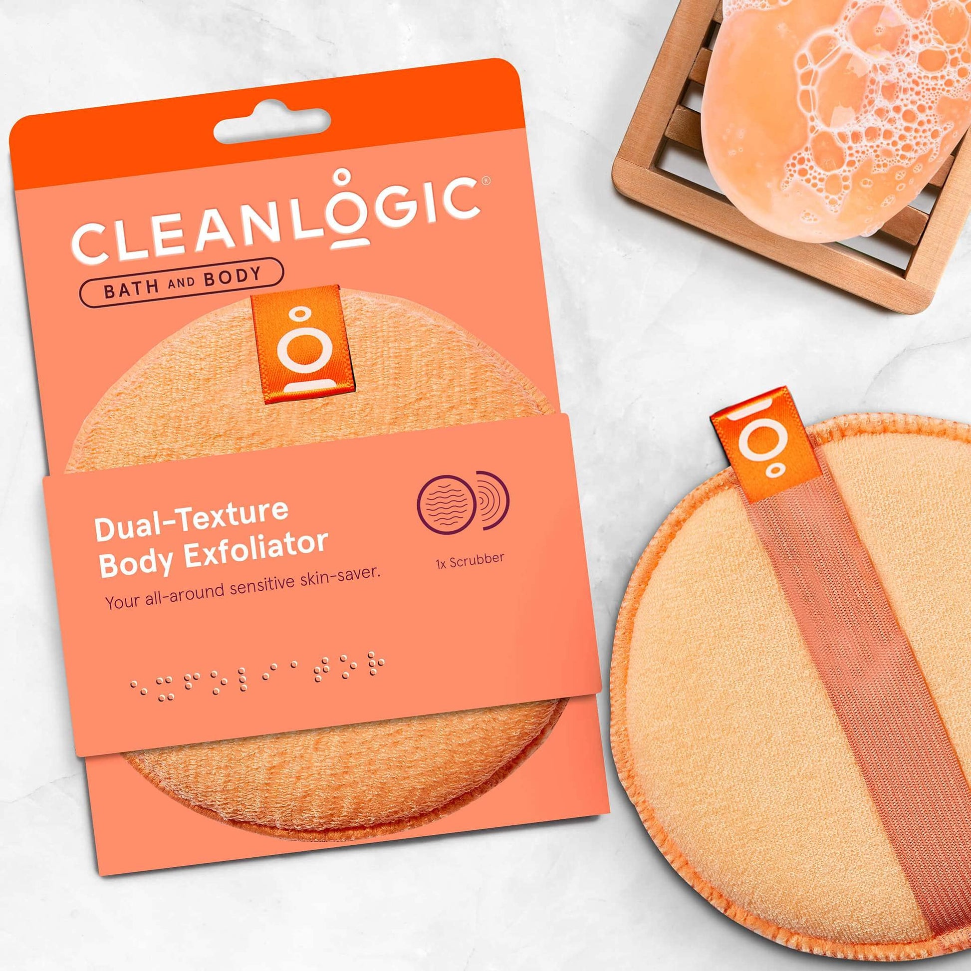 Clean Logic Exfoliating Deal Round Texture Body Scrubber (Pack of 12)