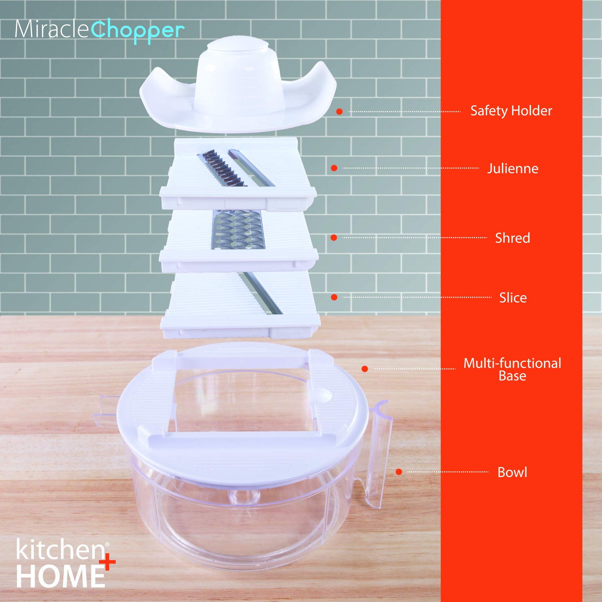 Procesador de Alimentos Miracle Chopper con Separador de Clara de Huevo Incorporado