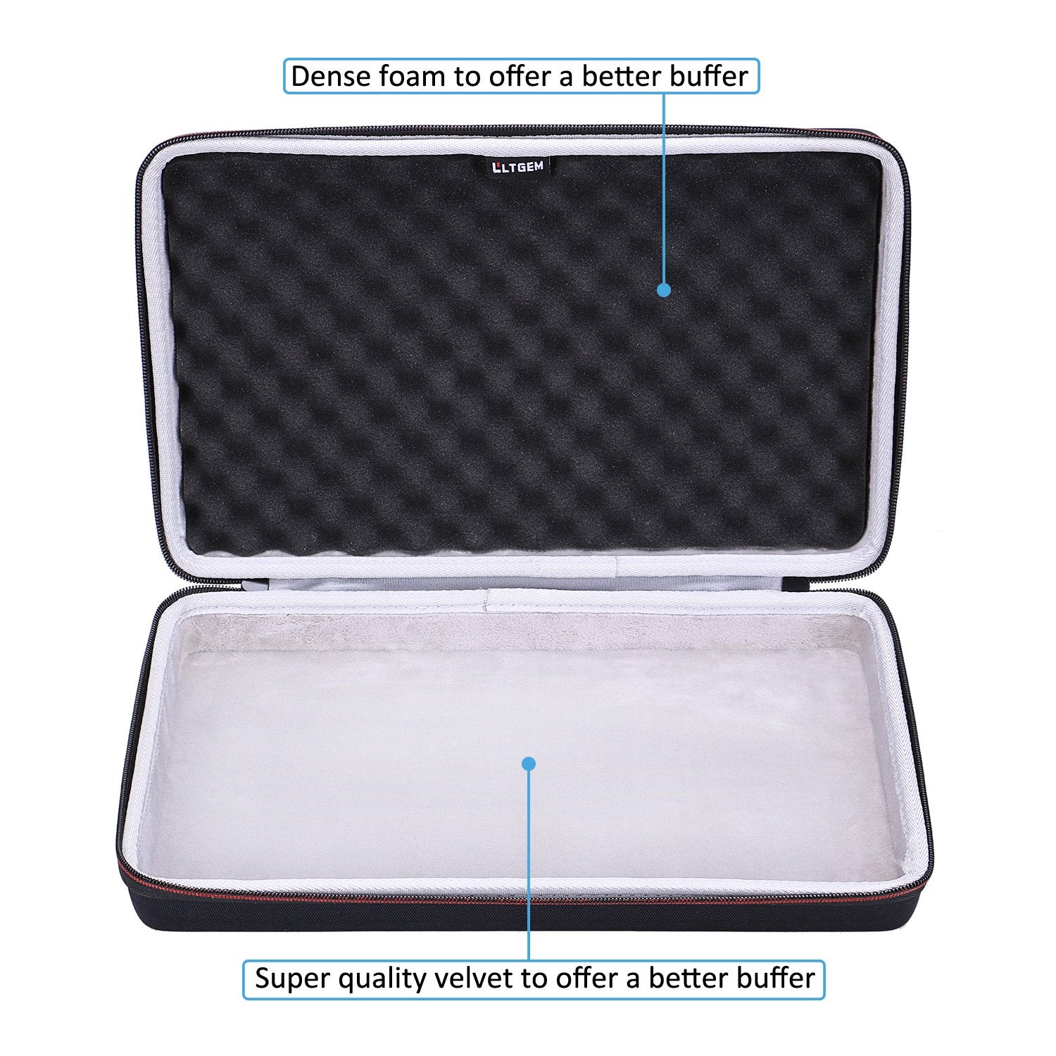 LTGEM - Funda rígida de EVA para Novation Launchkey Mini teclado USB MK2, driver de 25 notas, bolsa de almacenamiento protectora de viaje