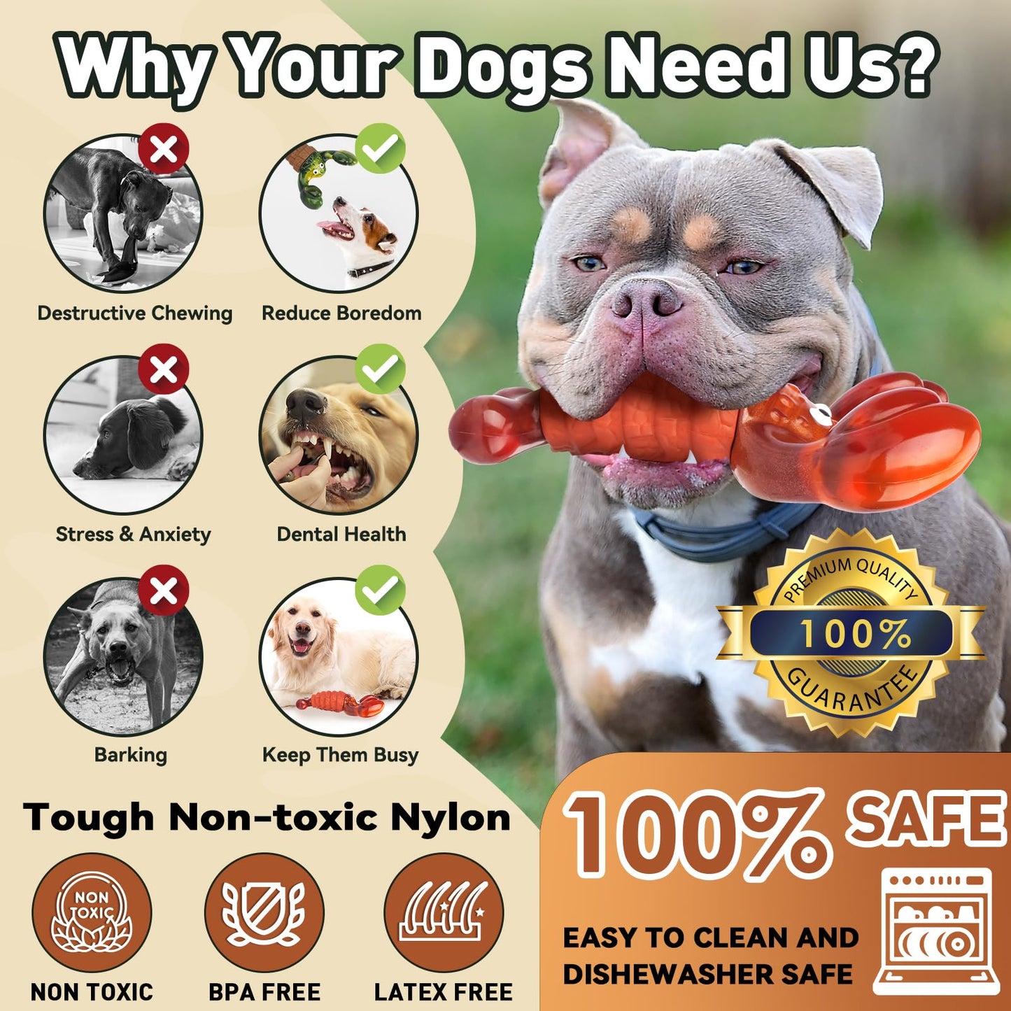 Juguetes para perros para masticadores agresivos, juguetes interactivos para masticar perros grandes, juguetes indestructibles para perros chirriantes para mantenerlos ocupados, juguetes duros para