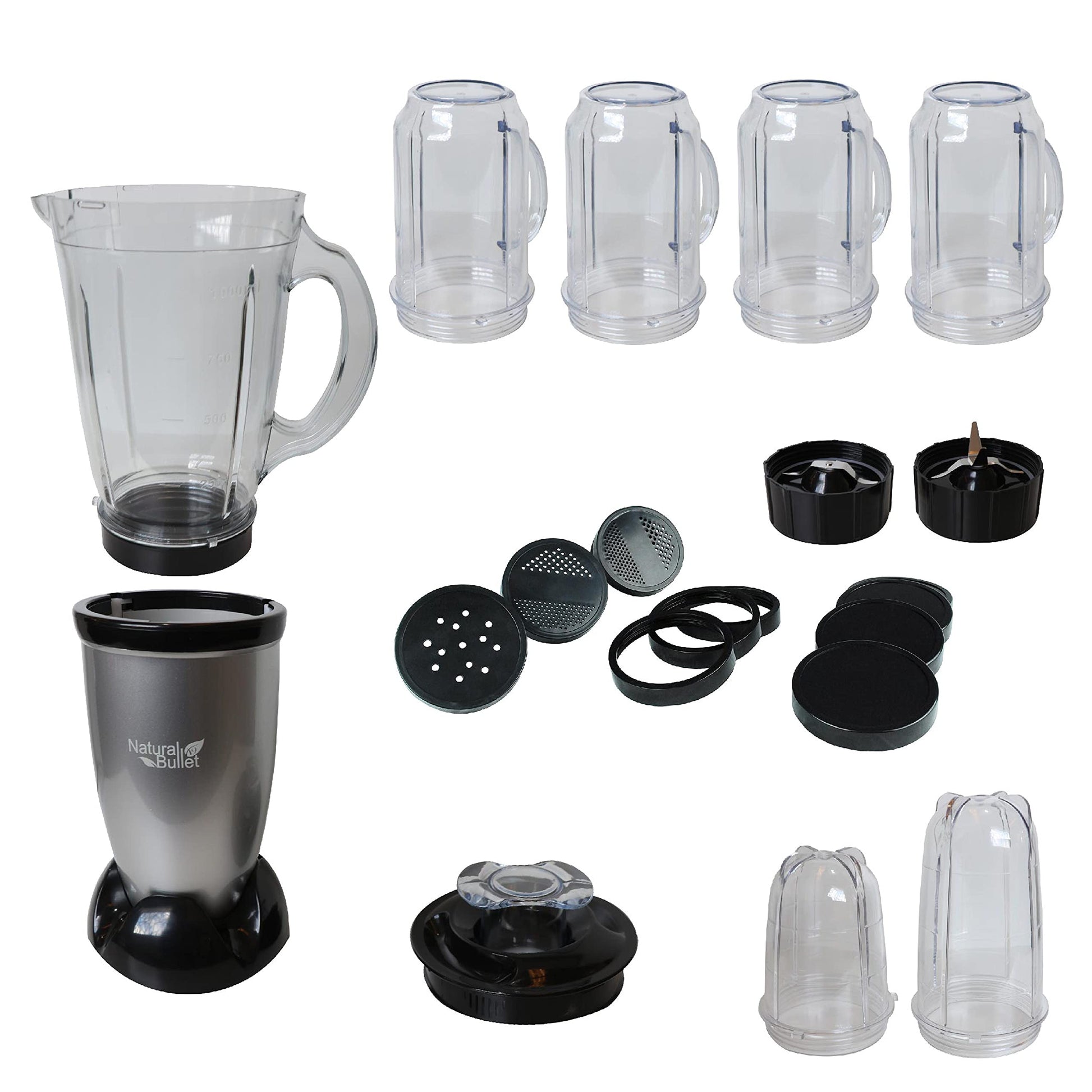 Licuadora Procesador/Pulverizador de Alimentos Bull 250w en pocos minutos Professional Blender | Libre BPA | Cuchillas Desmontables Acero Inoxidable Practico